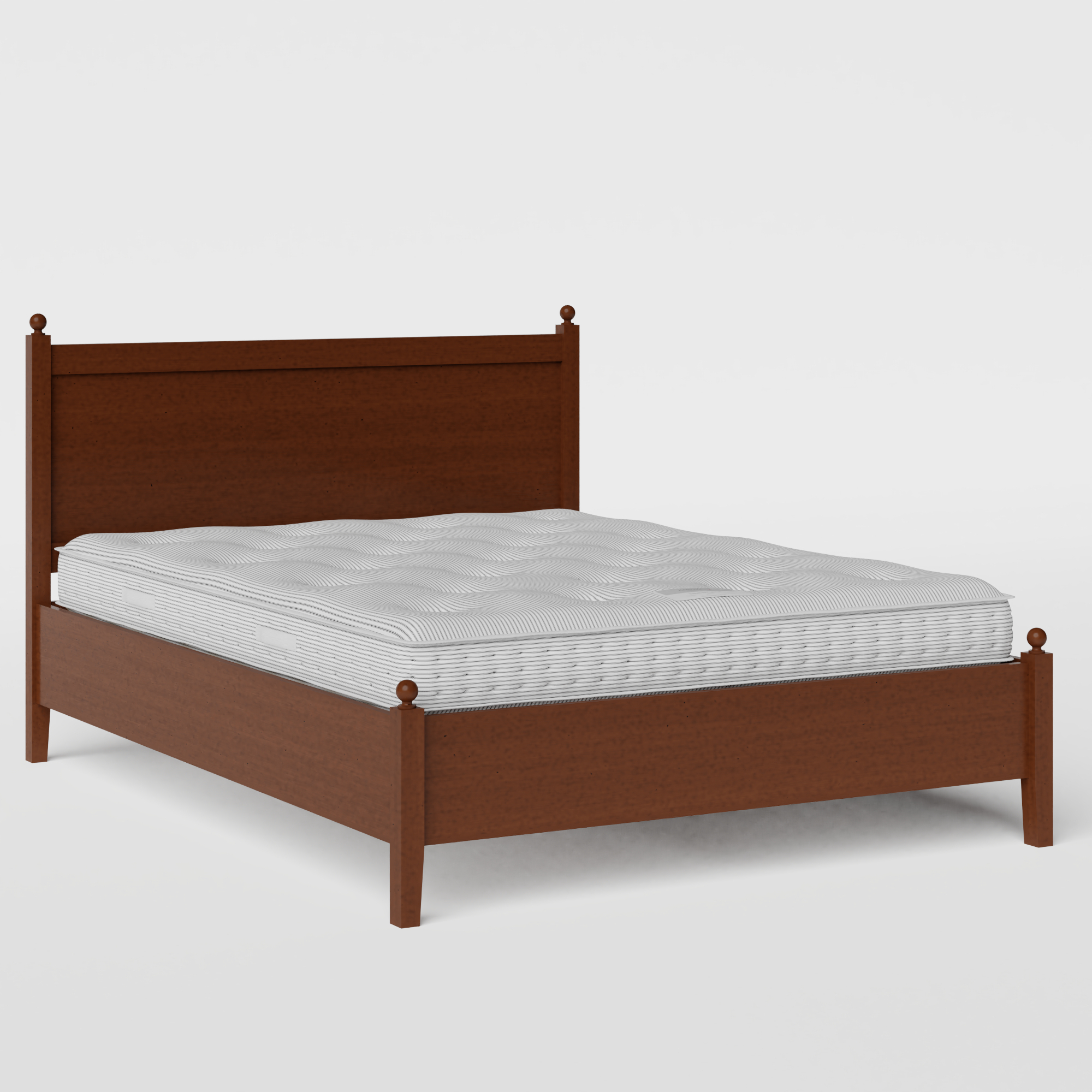 Marbella Low Footend wood bed in dark cherry with Juno mattress