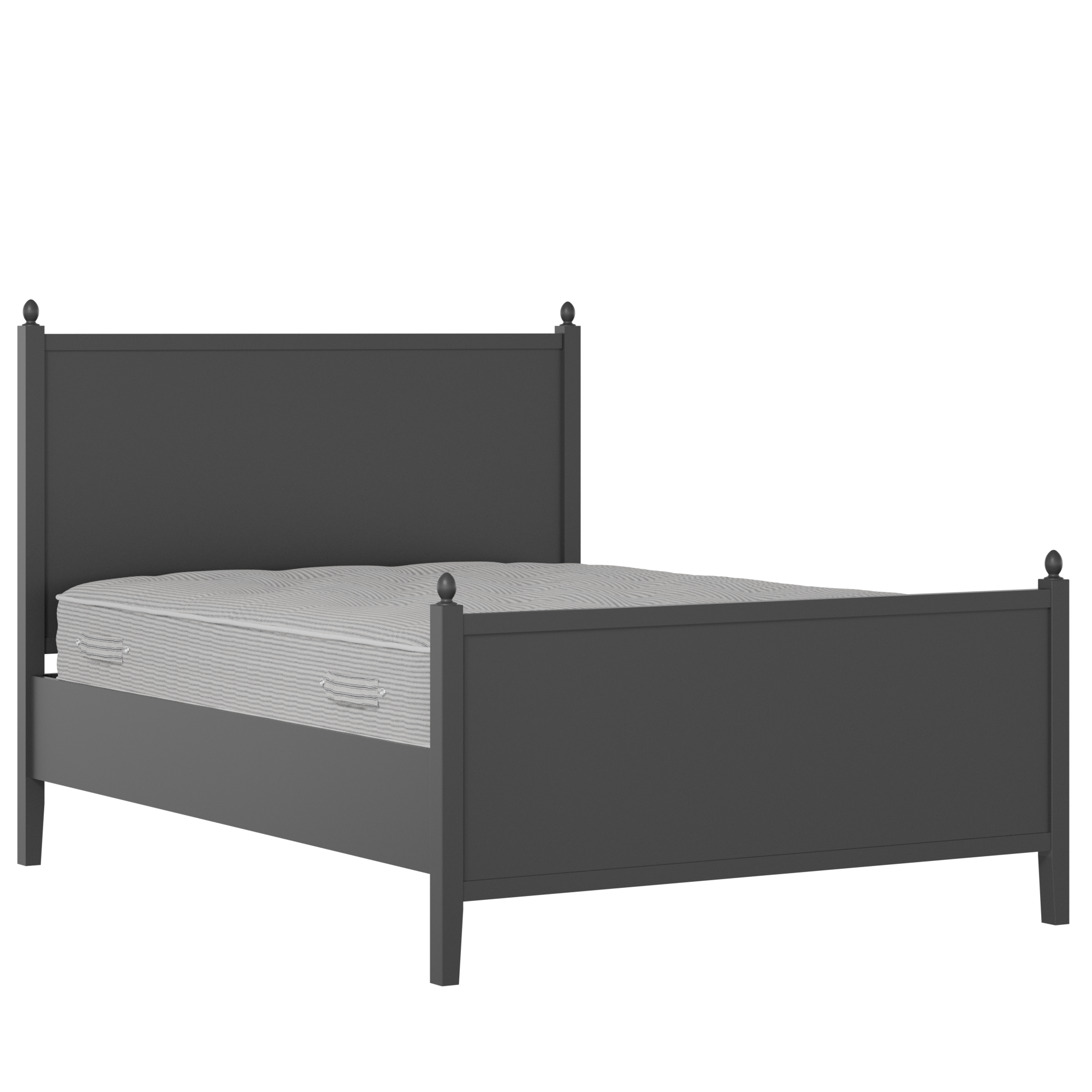 Marbella Painted painted wood bed in black with Juno mattress