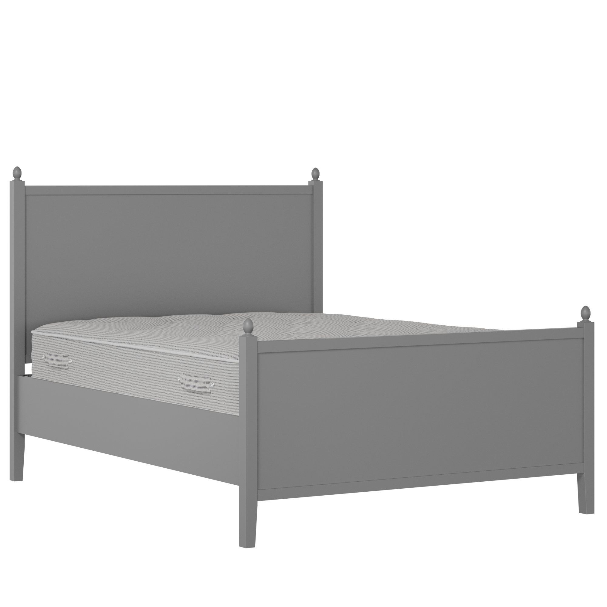 Marbella Painted painted wood bed in grey with Juno mattress