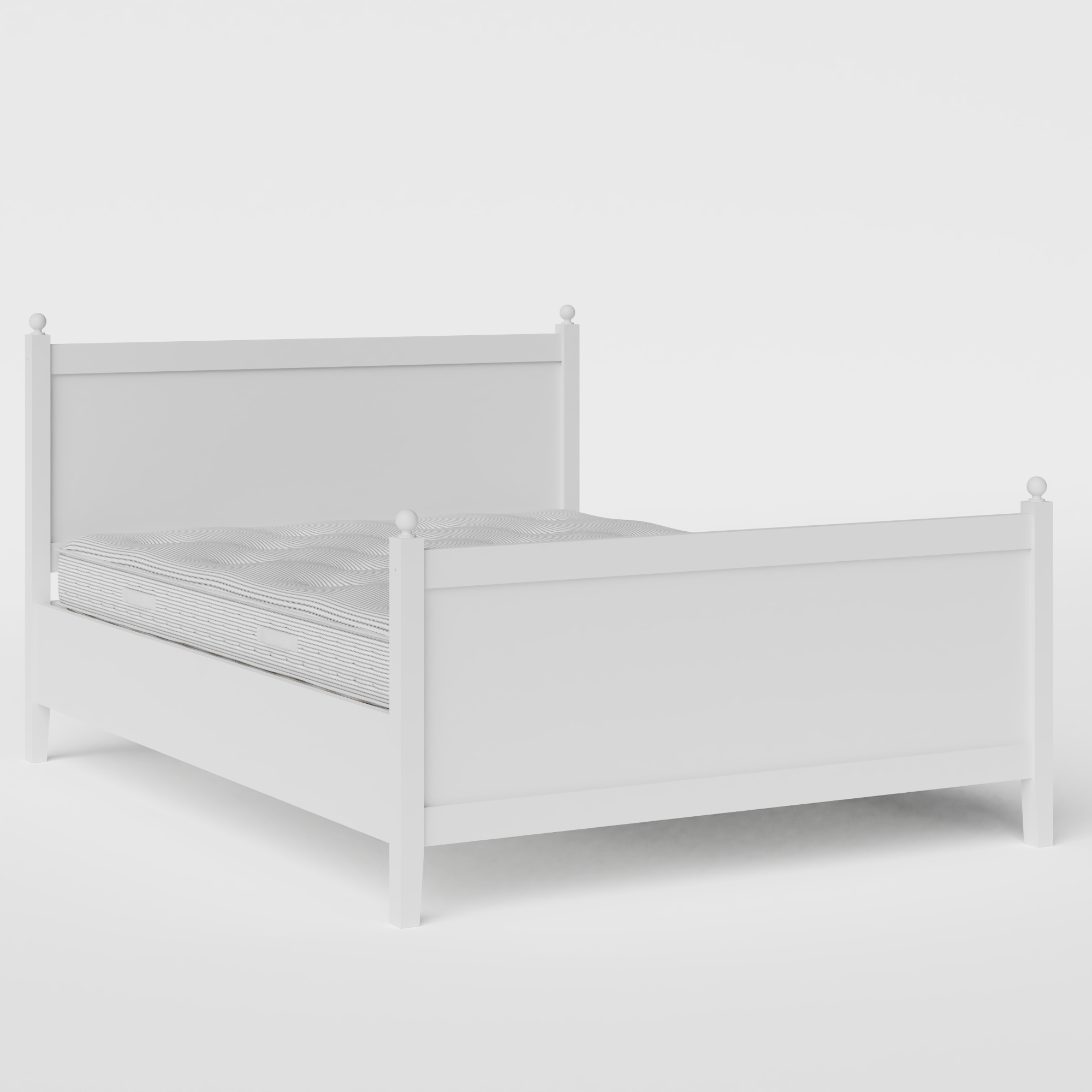 Marbella Painted painted wood bed in white with Juno mattress