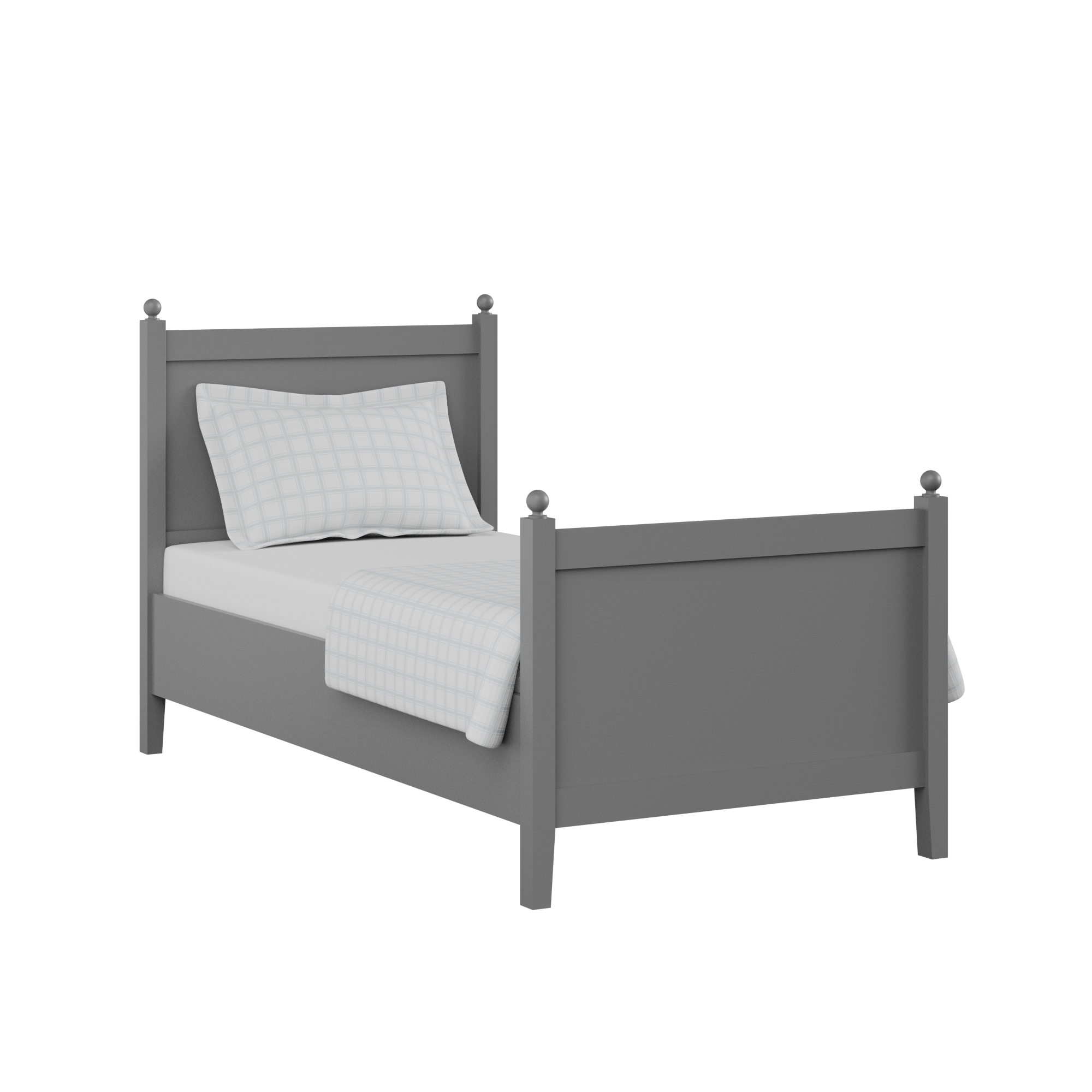 Marbella Painted single painted wood bed in grey with Juno mattress