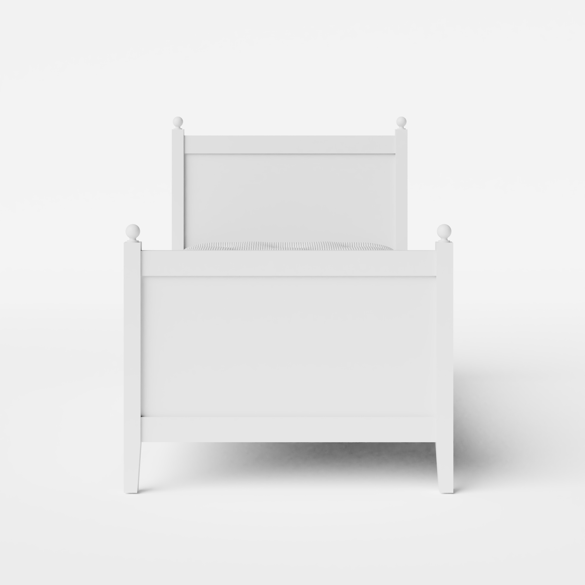 Marbella Painted letto singolo in legno bianco con materasso