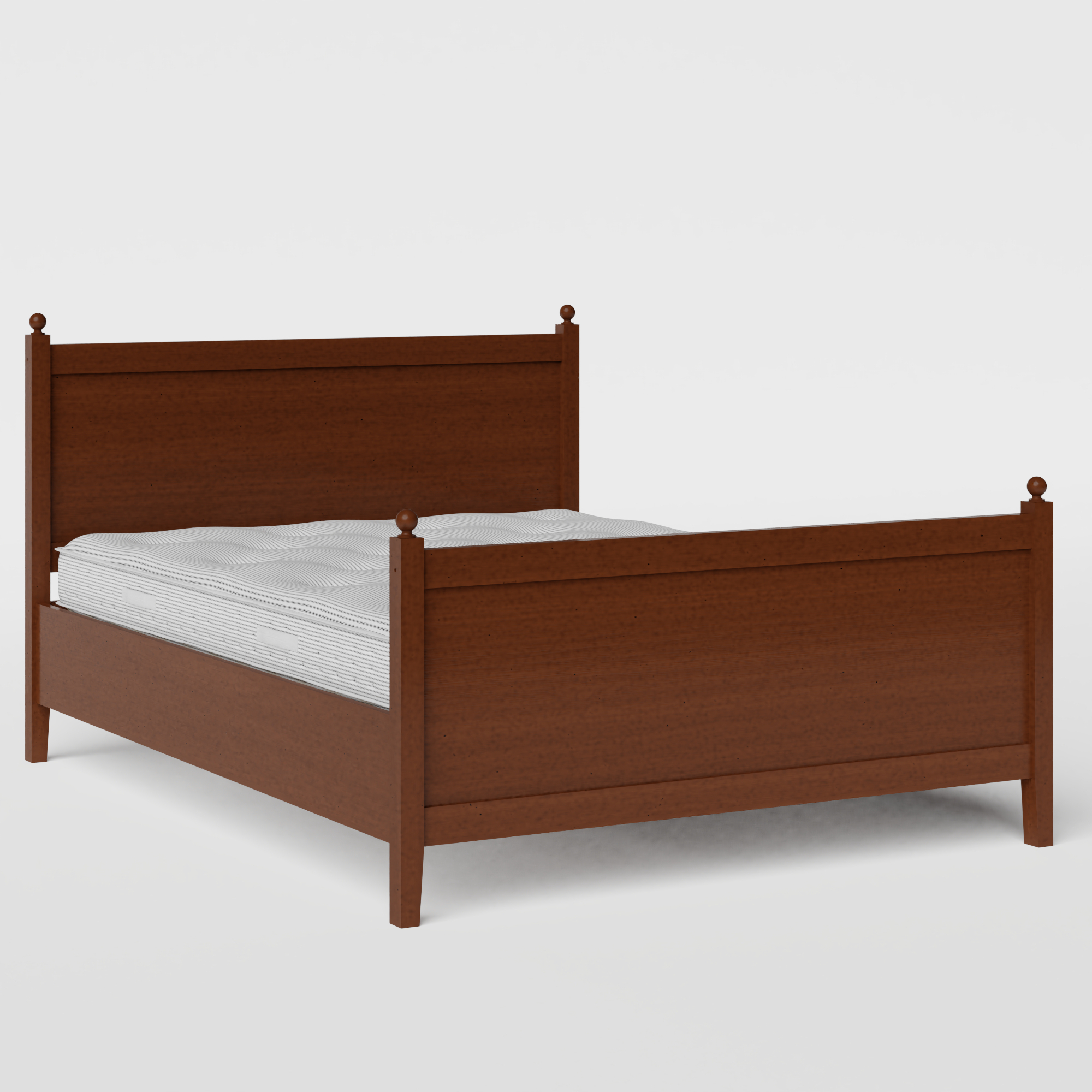 Marbella wood bed in dark cherry with Juno mattress