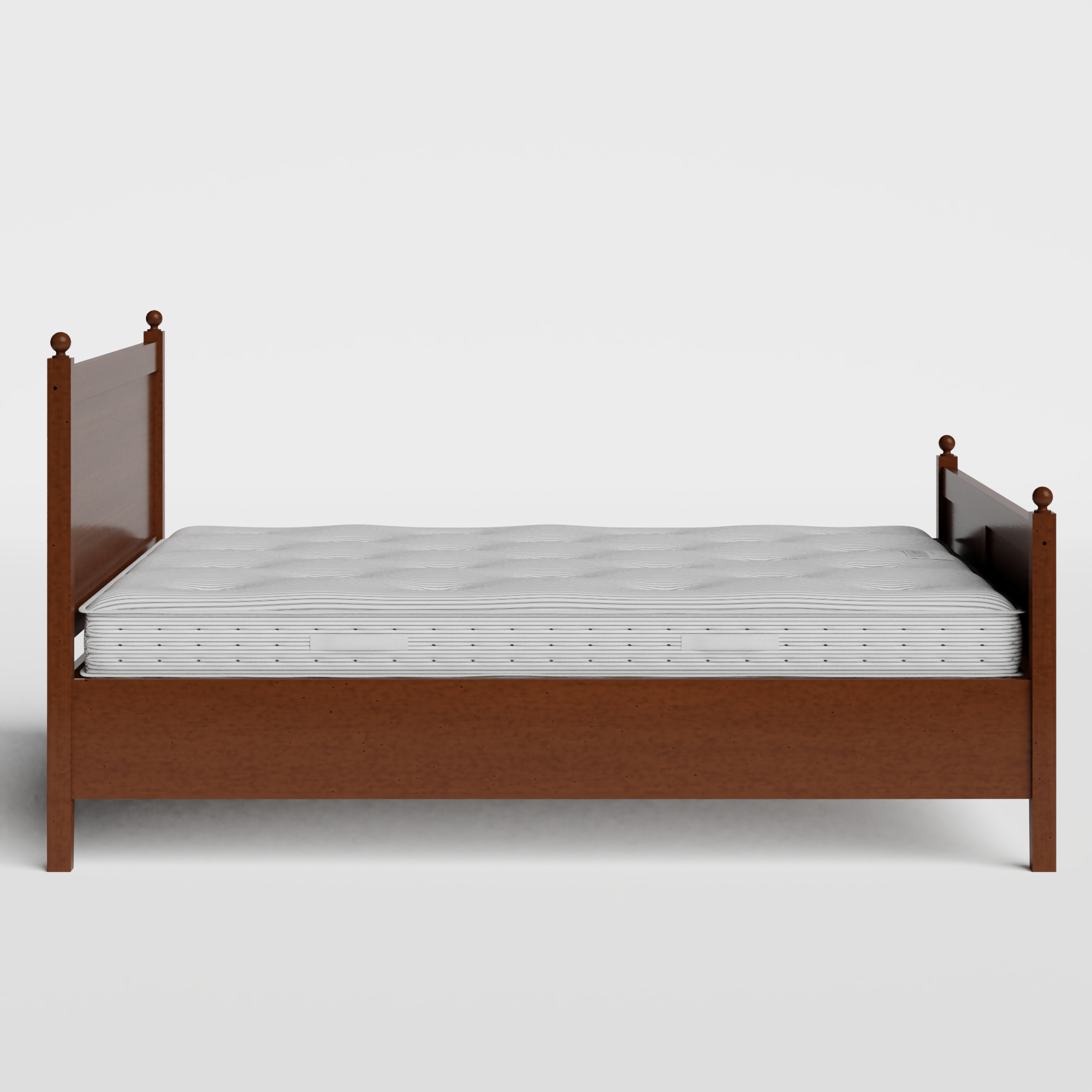 Marbella wood bed in dark cherry with Juno mattress