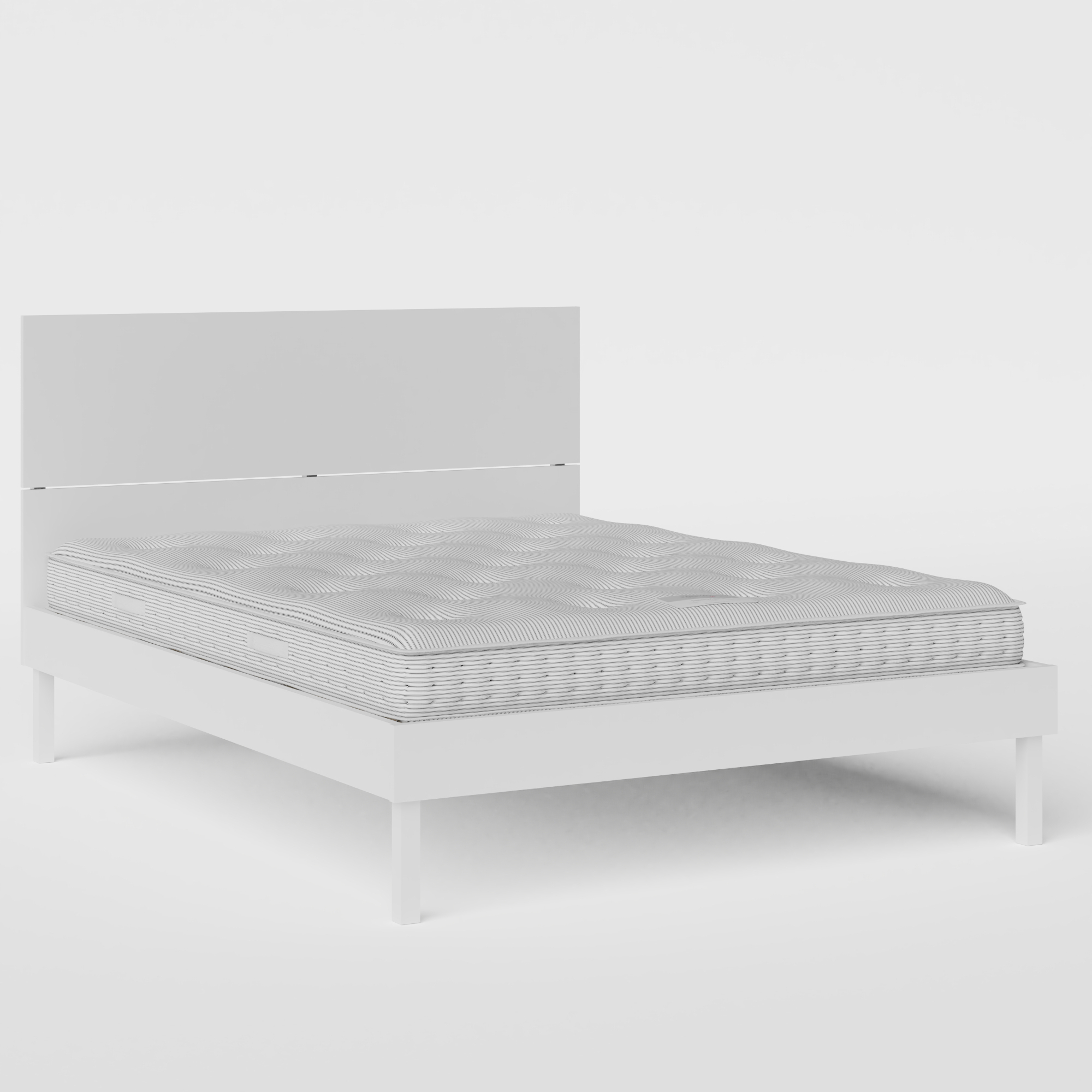 Misaki Painted painted wood bed in white with Juno mattress