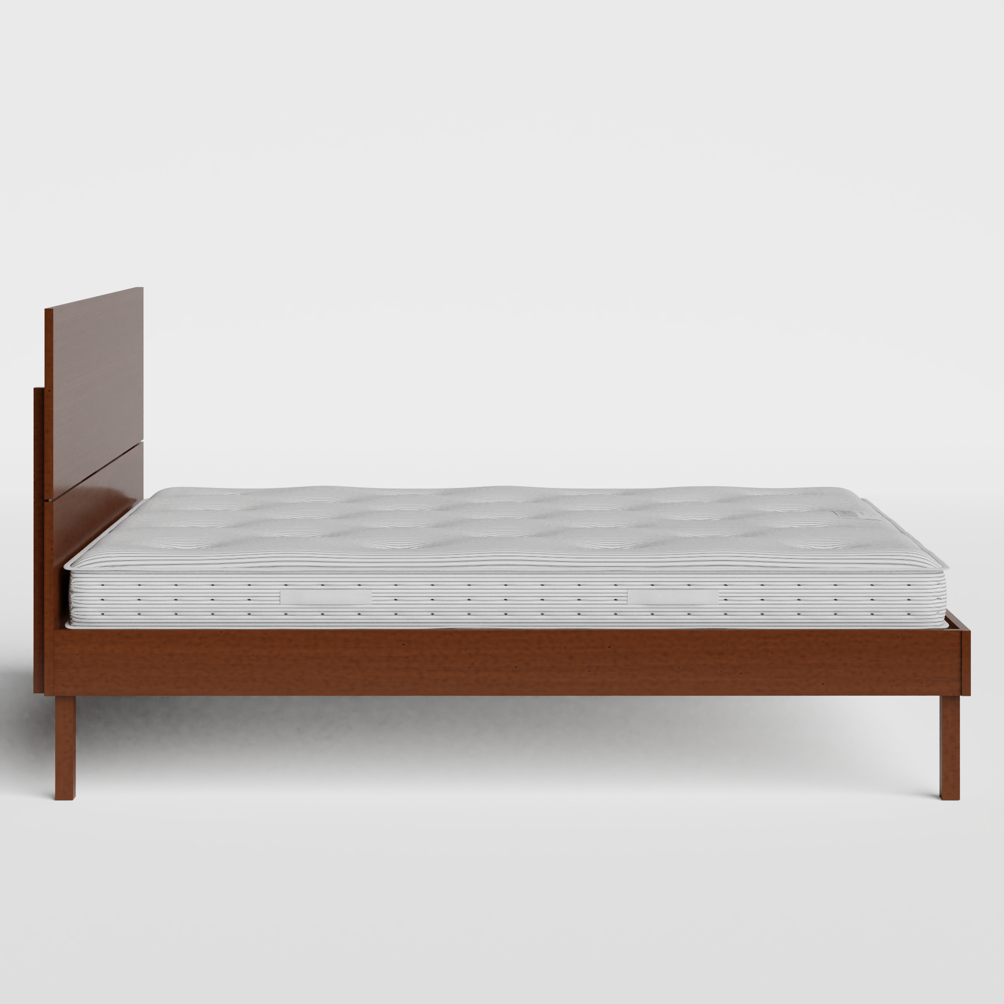 Misaki wood bed in dark cherry with Juno mattress