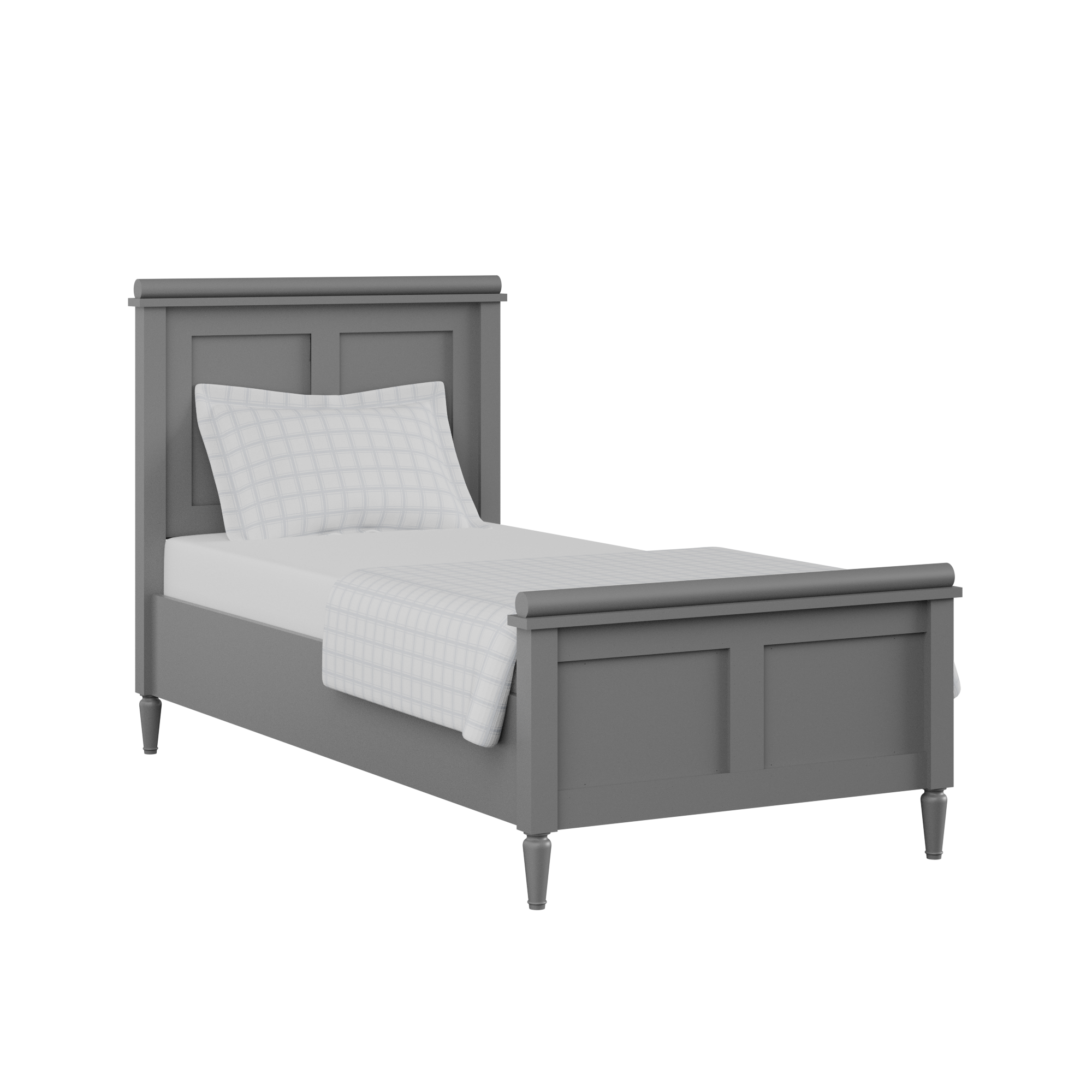 Nocturne Painted single painted wood bed in grey with Juno mattress