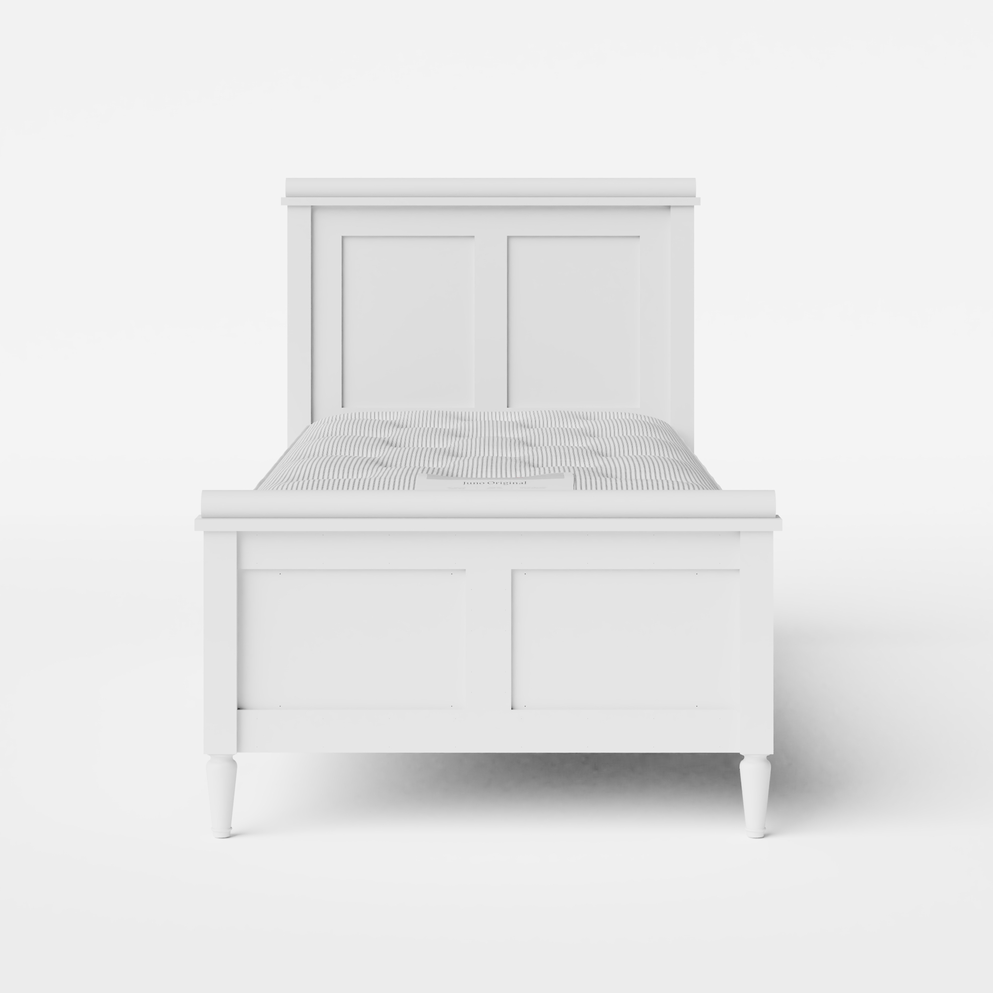 Nocturne Painted single painted wood bed in white with Juno mattress