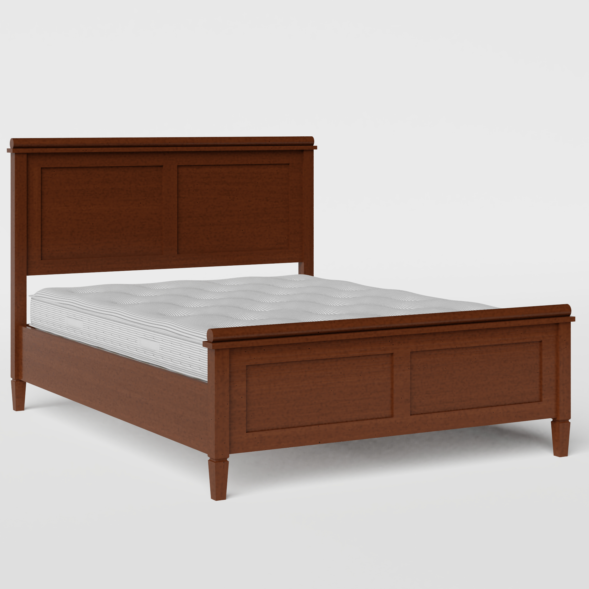 Nocturne wood bed in dark cherry with Juno mattress