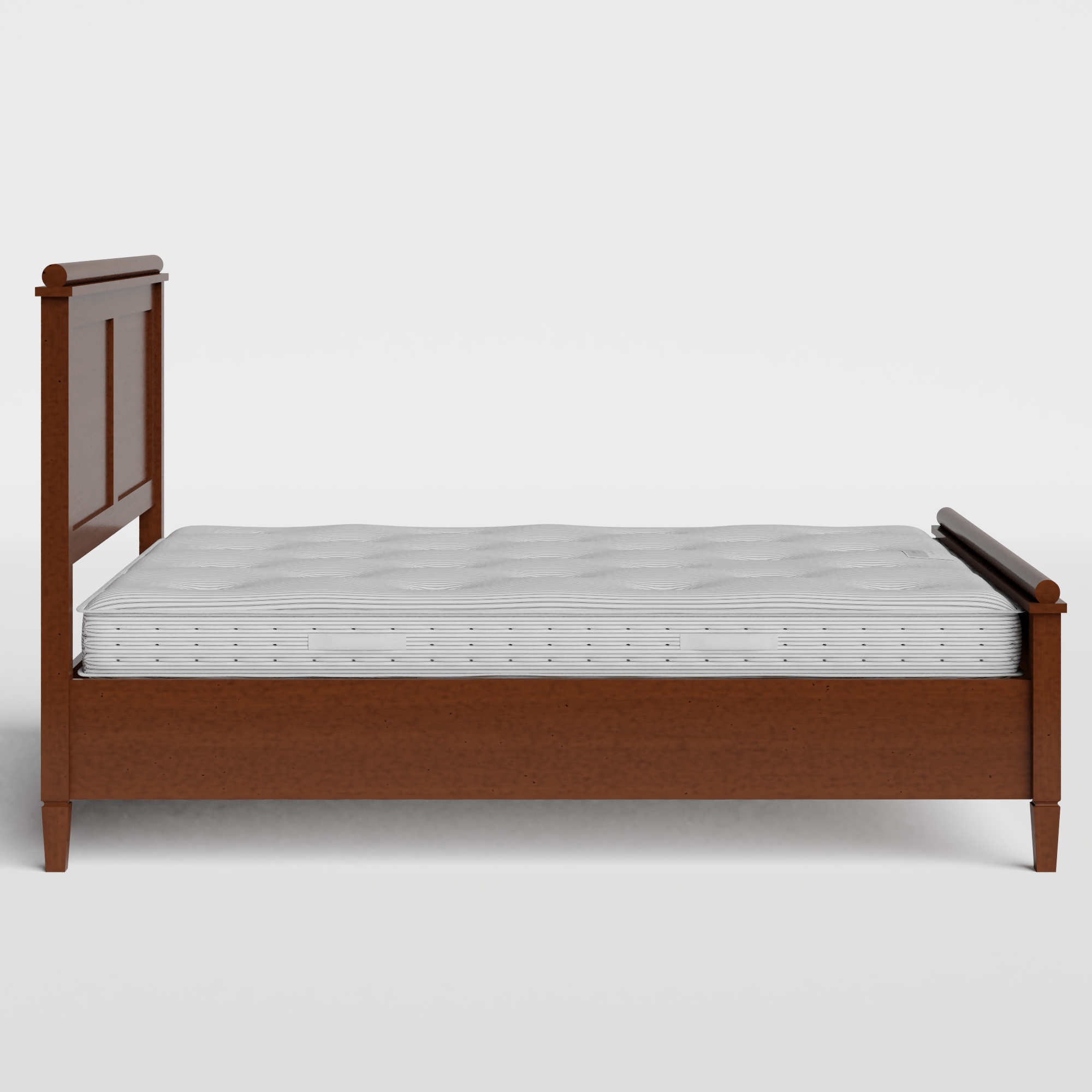 Nocturne wood bed in dark cherry with Juno mattress