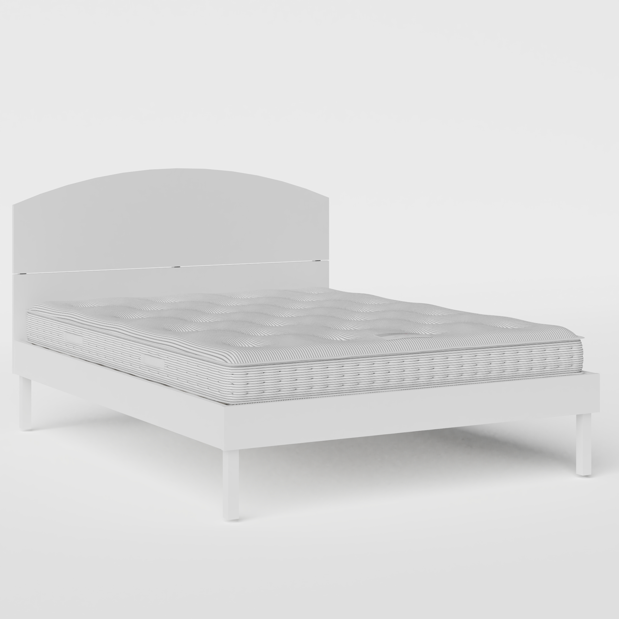 Okawa Painted painted wood bed in white with Juno mattress