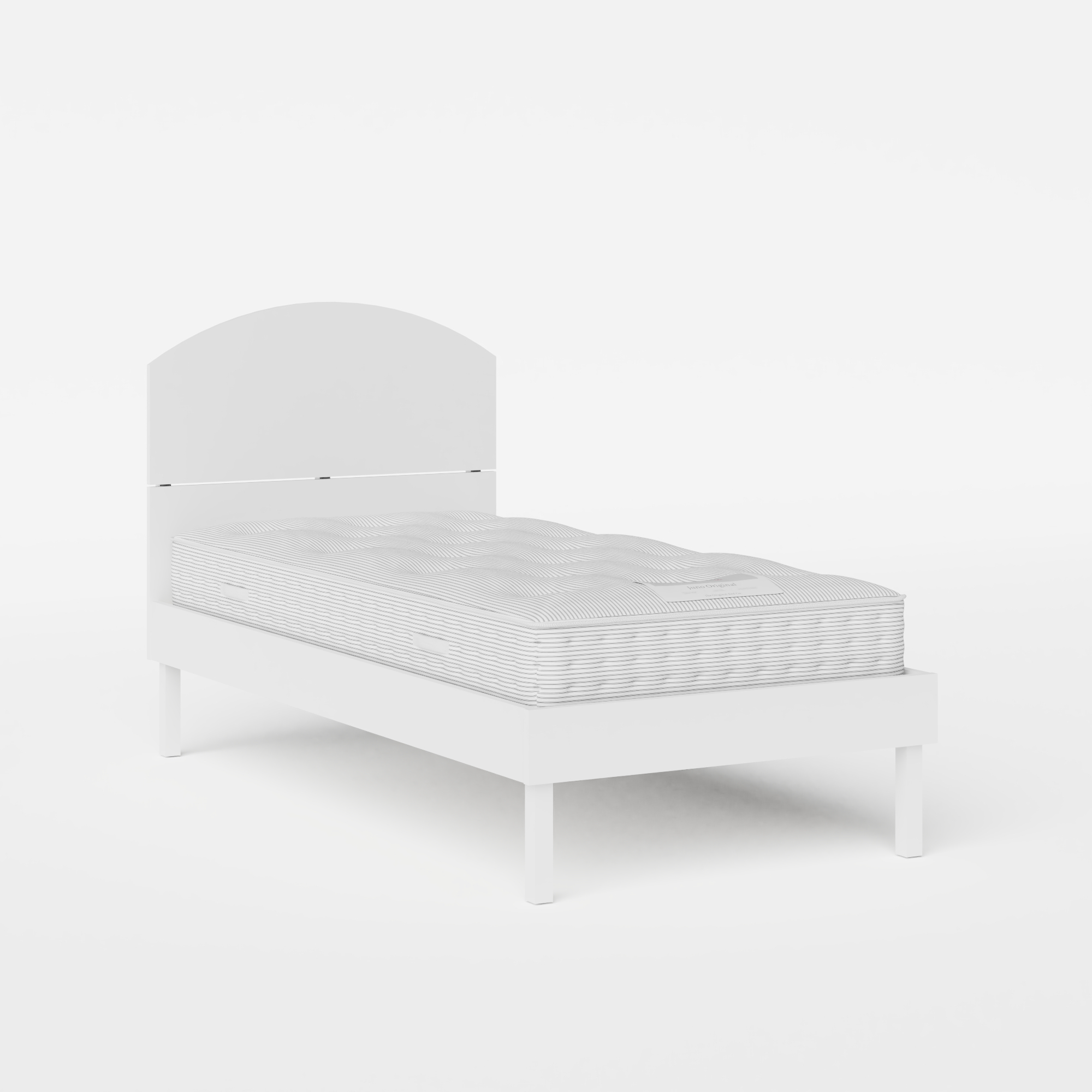 Okawa Painted cama individual de madera pintada en blanco con colchón