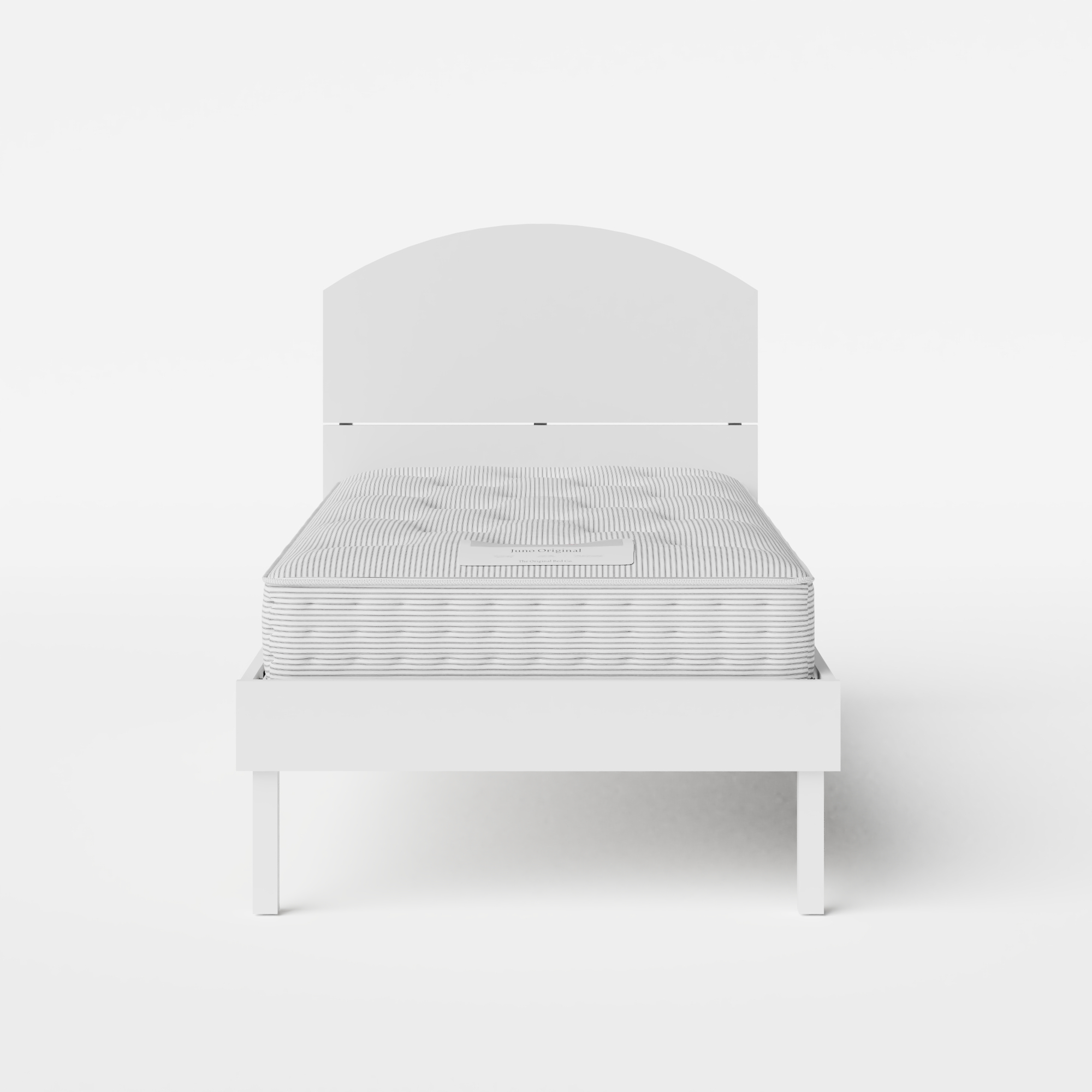 Okawa Painted single painted wood bed in white with Juno mattress