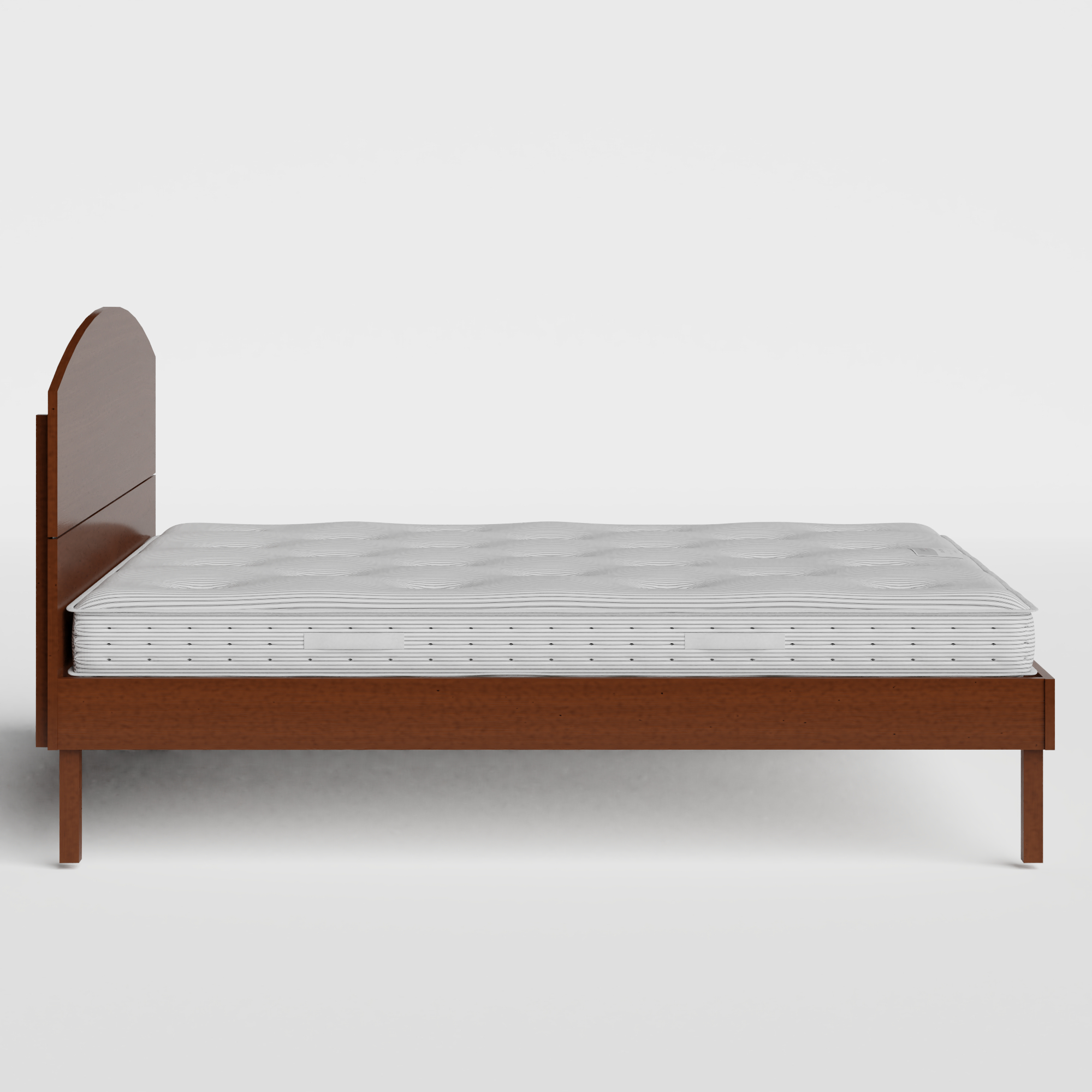Okawa wood bed in dark cherry with Juno mattress
