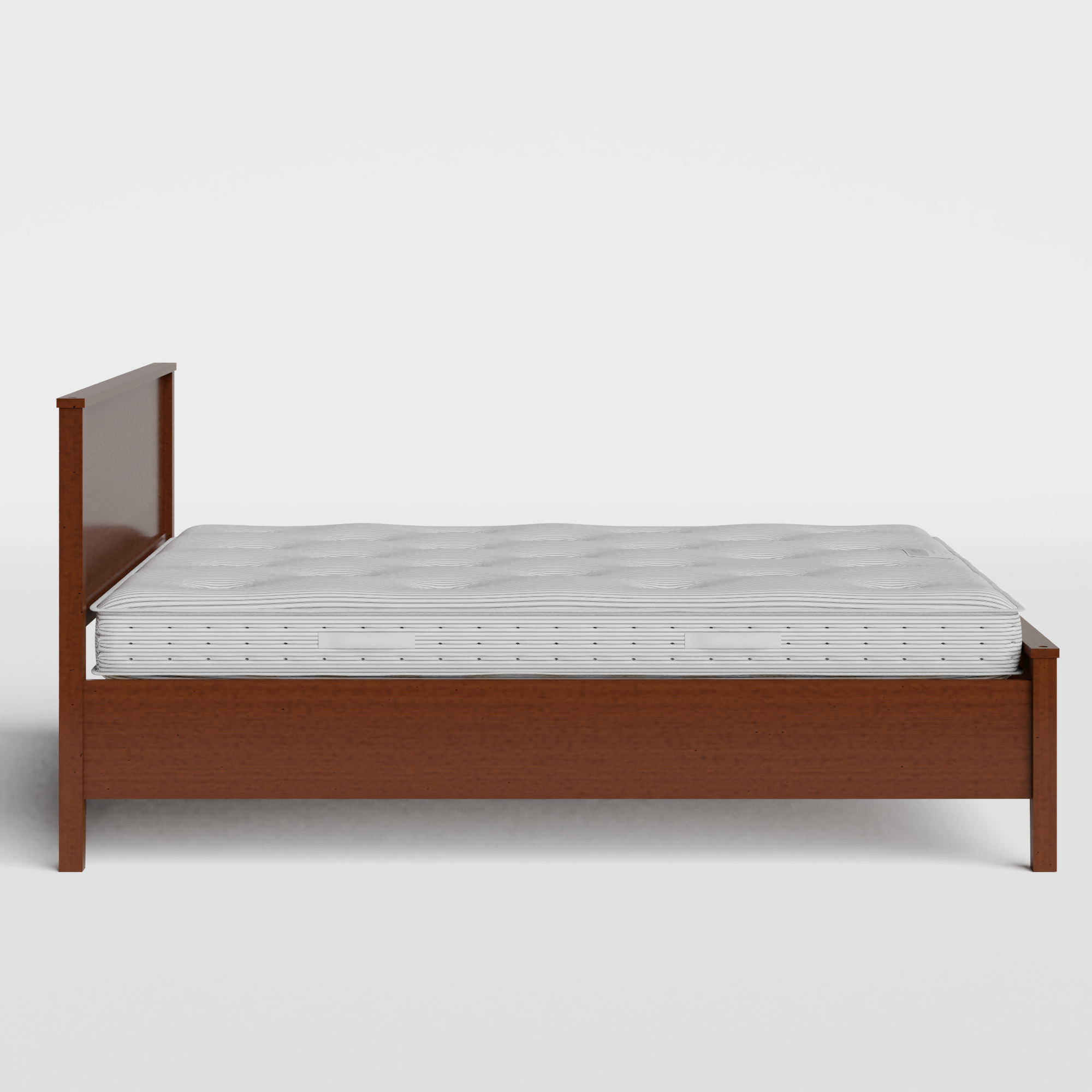 Ramsay wood bed in dark cherry with Juno mattress