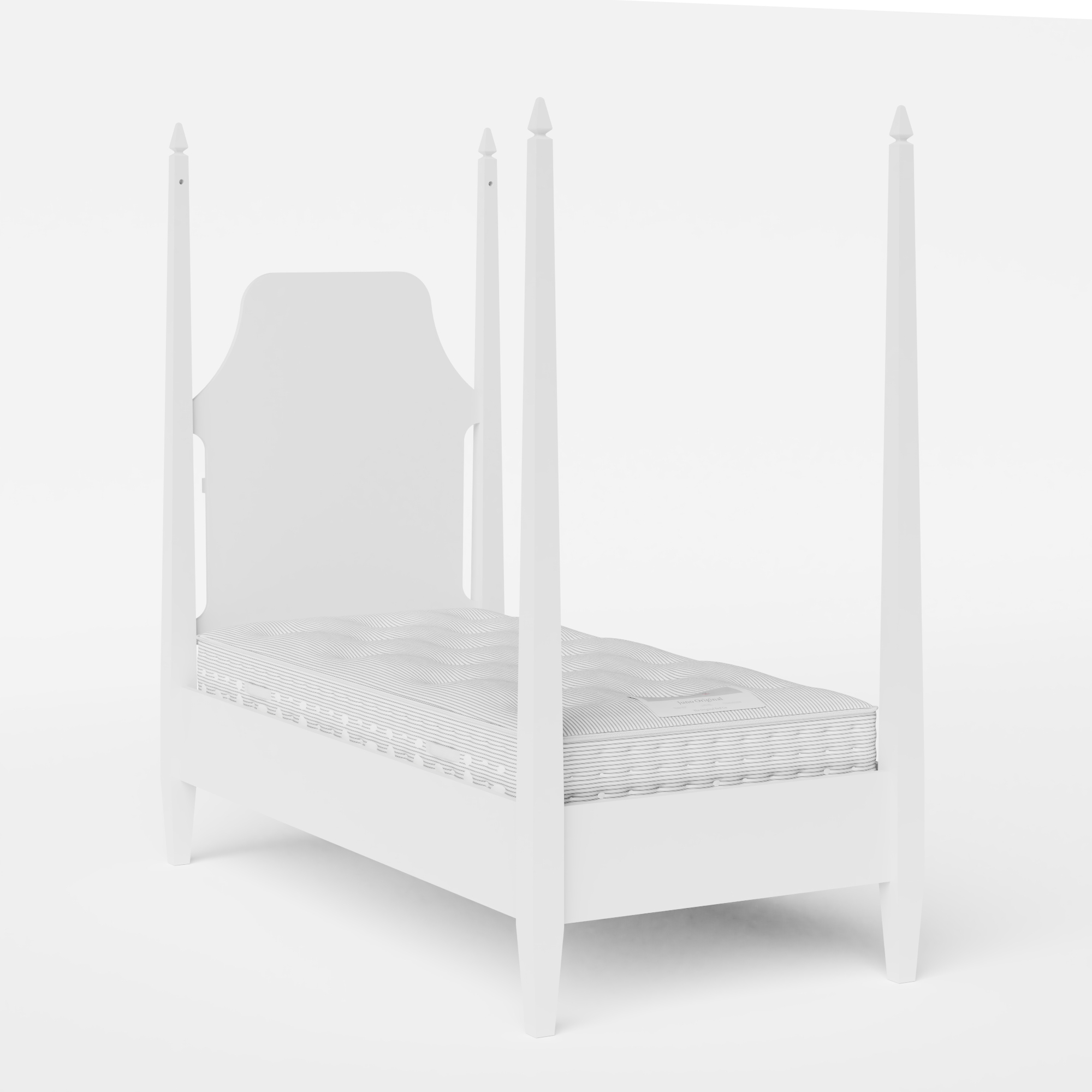 Turner Painted single painted wood bed in white with Juno mattress