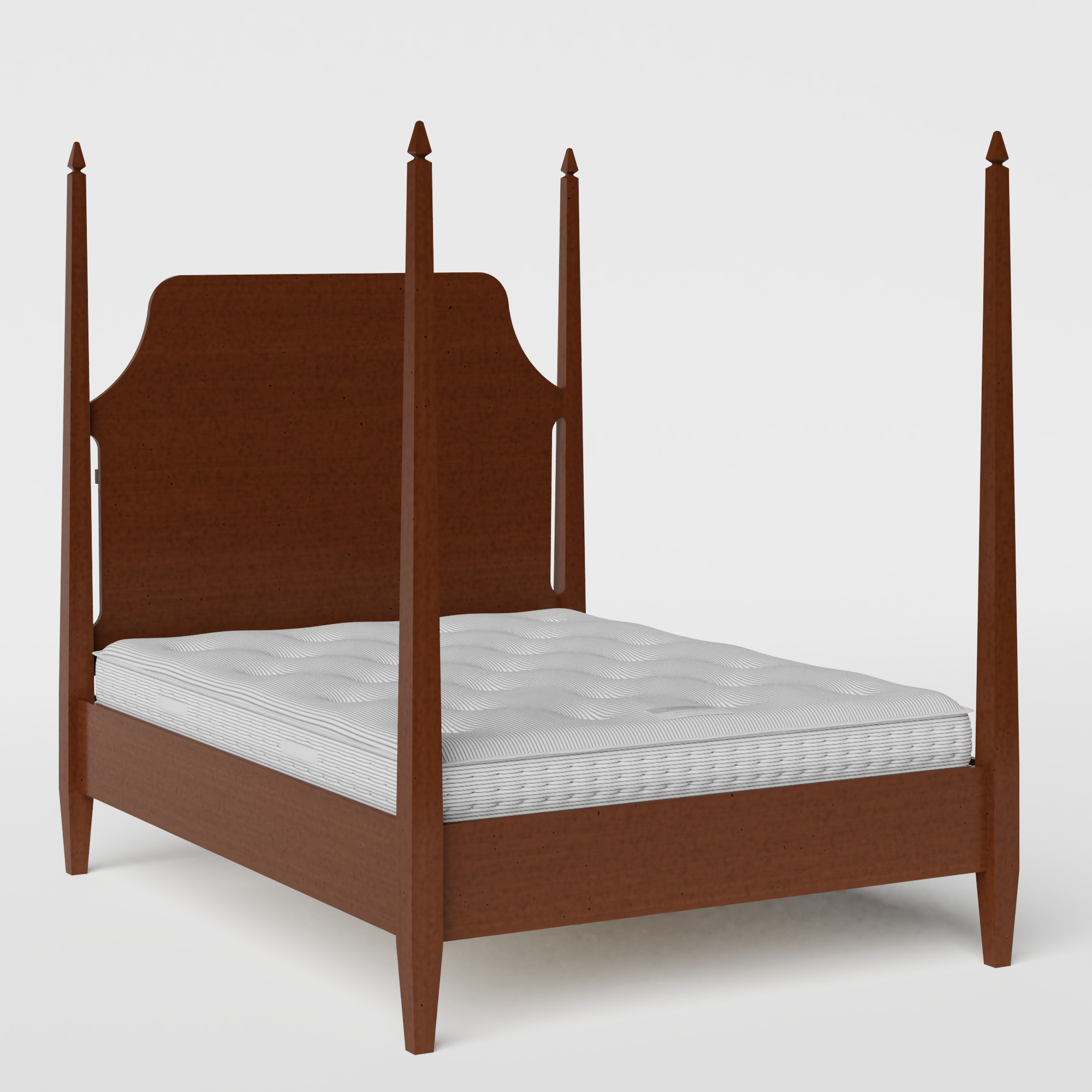 Turner houten bed in dark cherry met matras