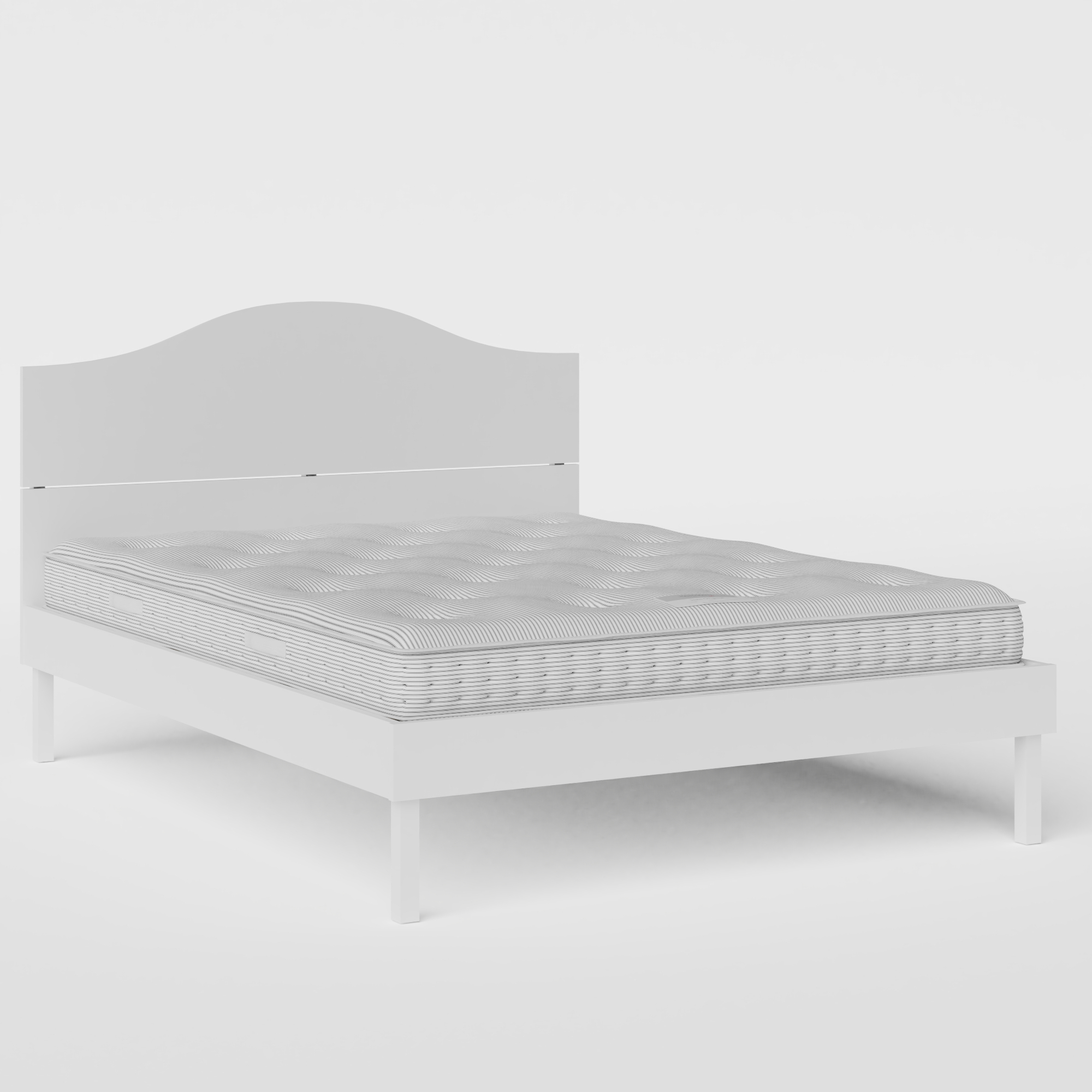 Yoshida Painted painted wood bed in white with Juno mattress