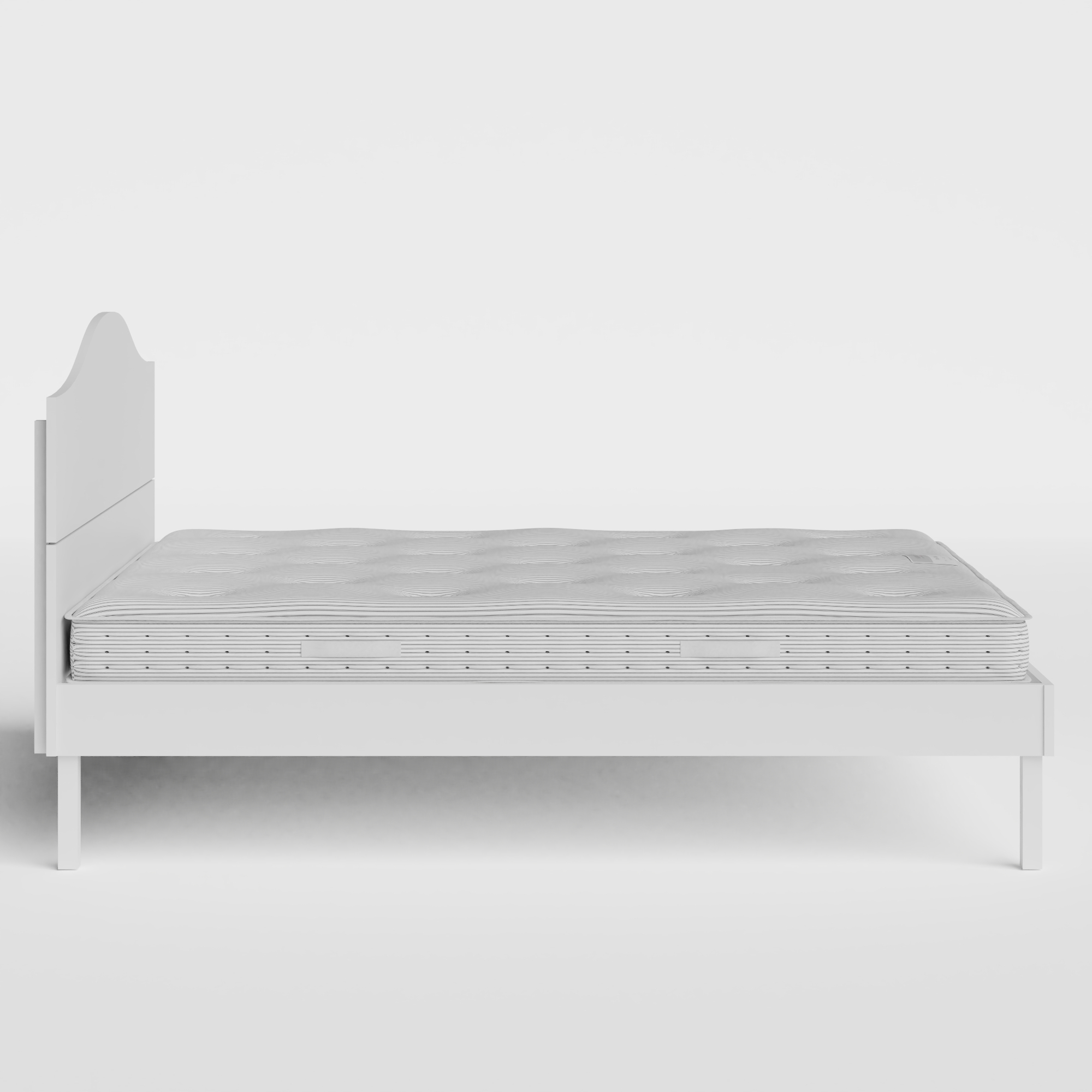 Yoshida Painted painted wood bed in white with Juno mattress