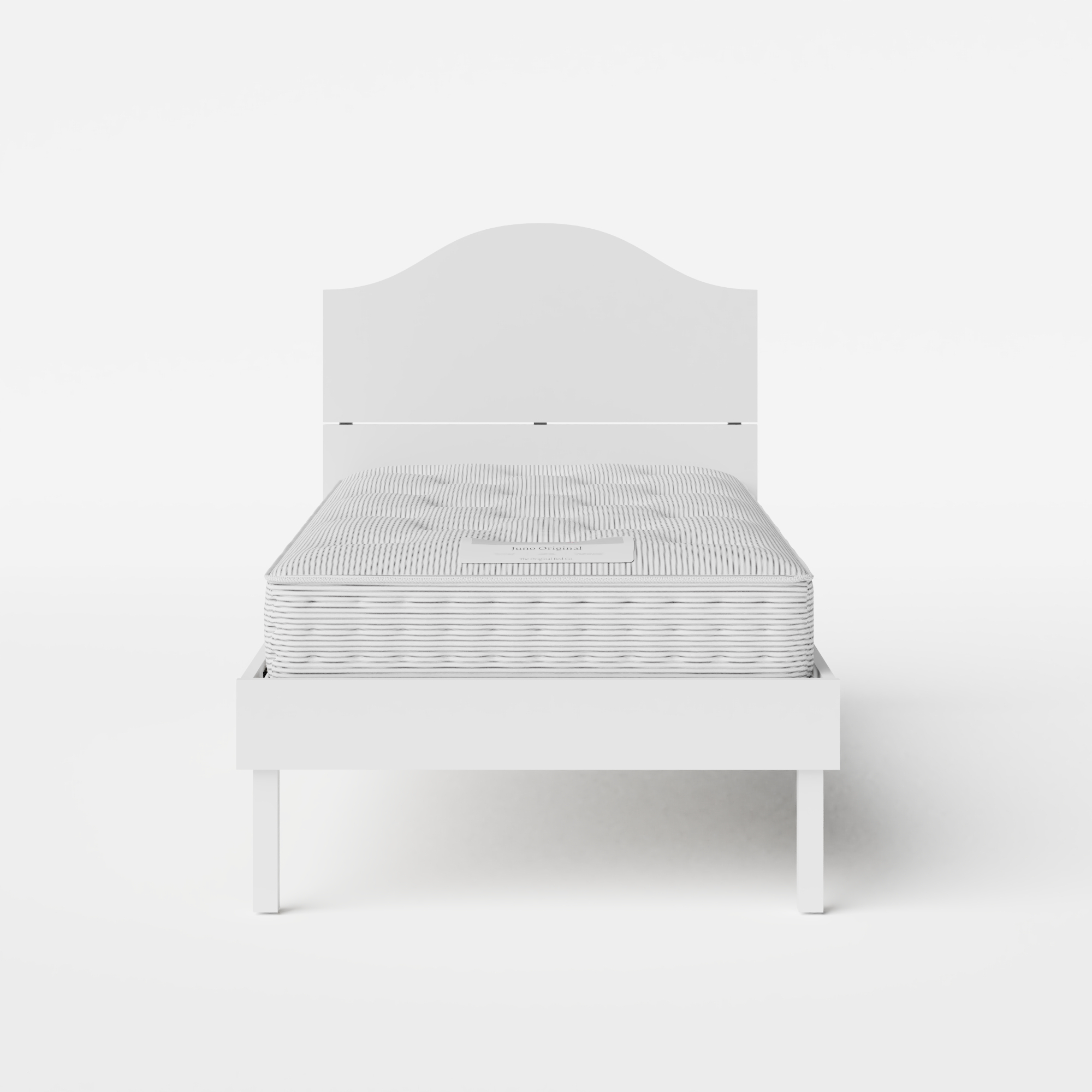 Yoshida Painted single painted wood bed in white with Juno mattress