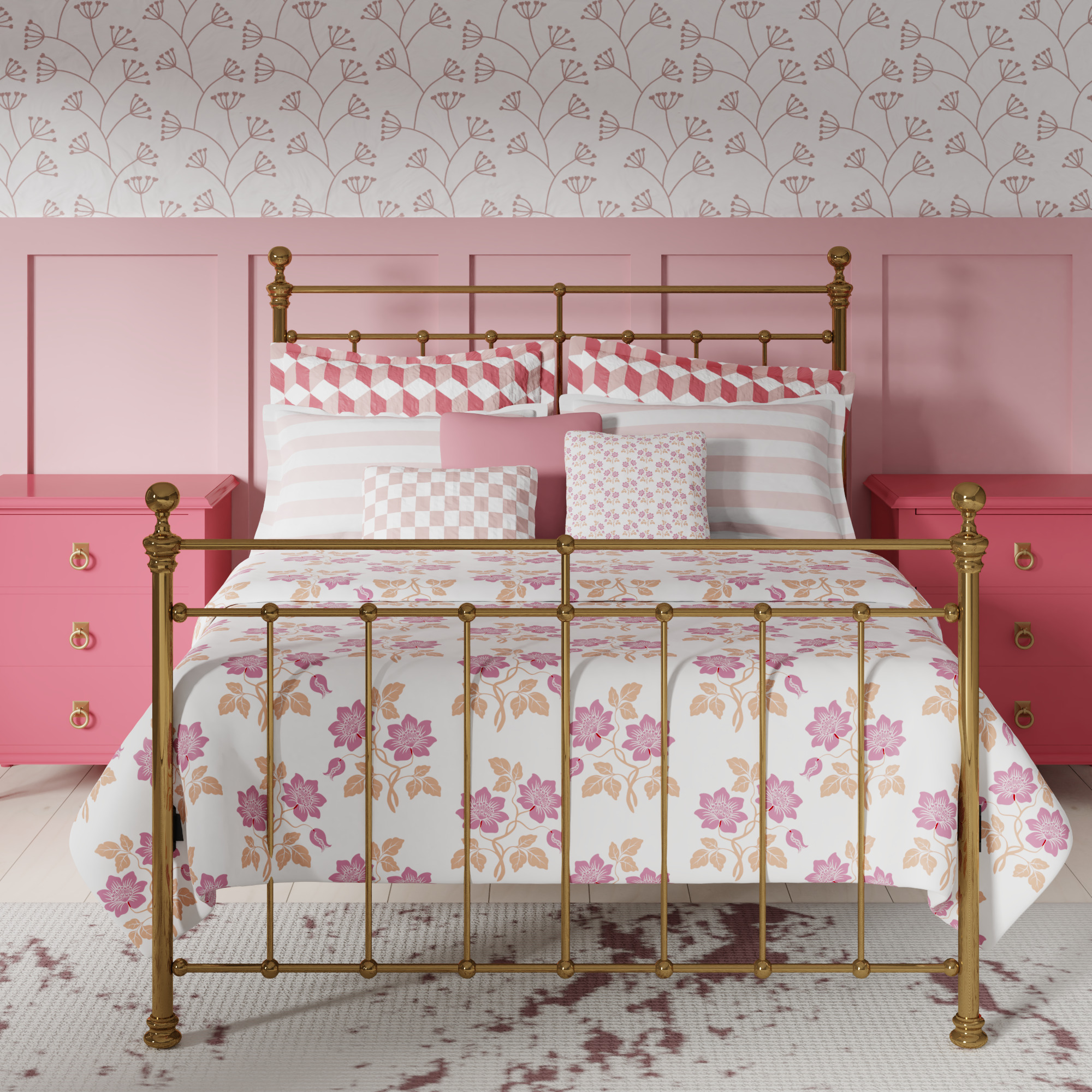 Blyth brass bed - Image pink bedroom