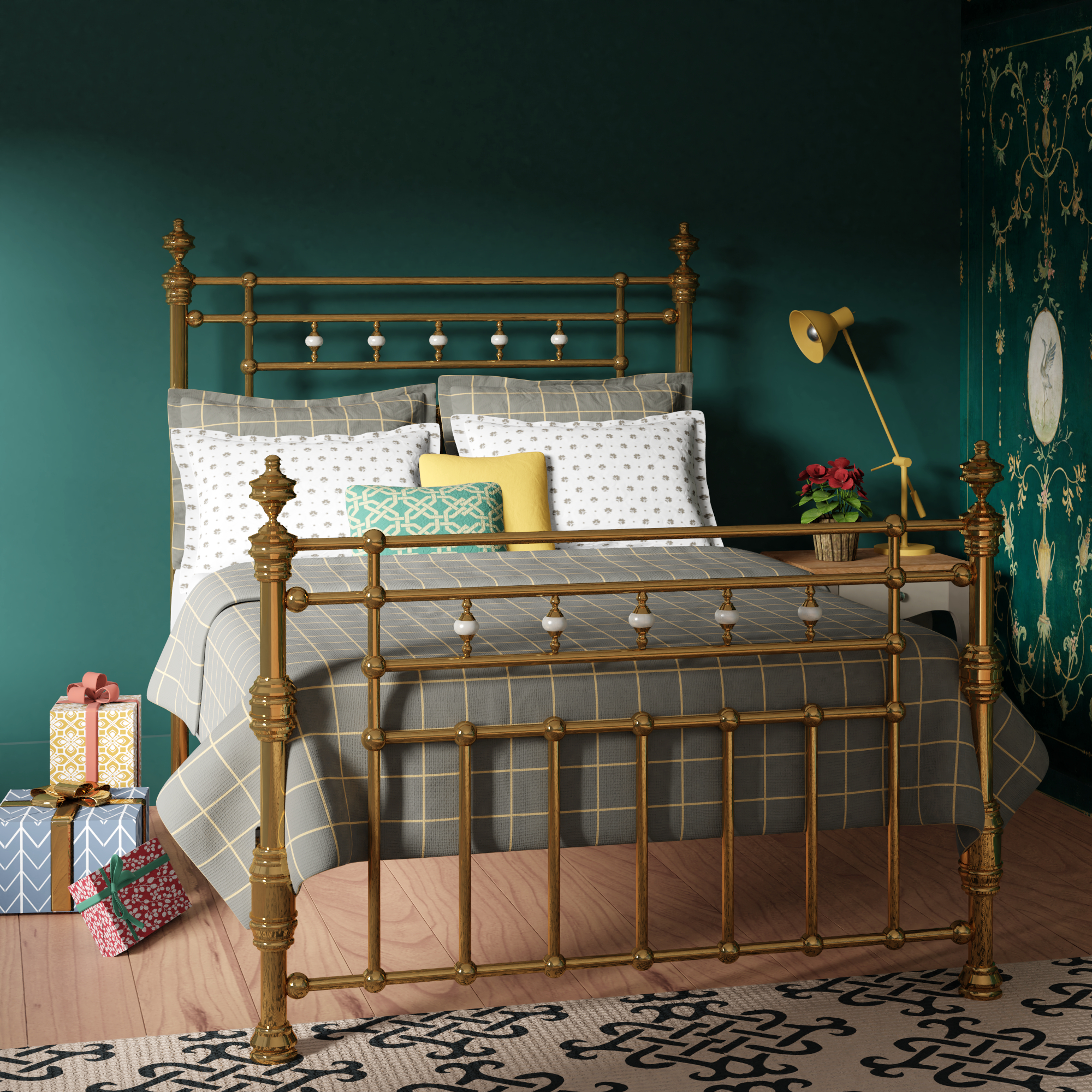 Boyne brass bed - Image Green Gold
