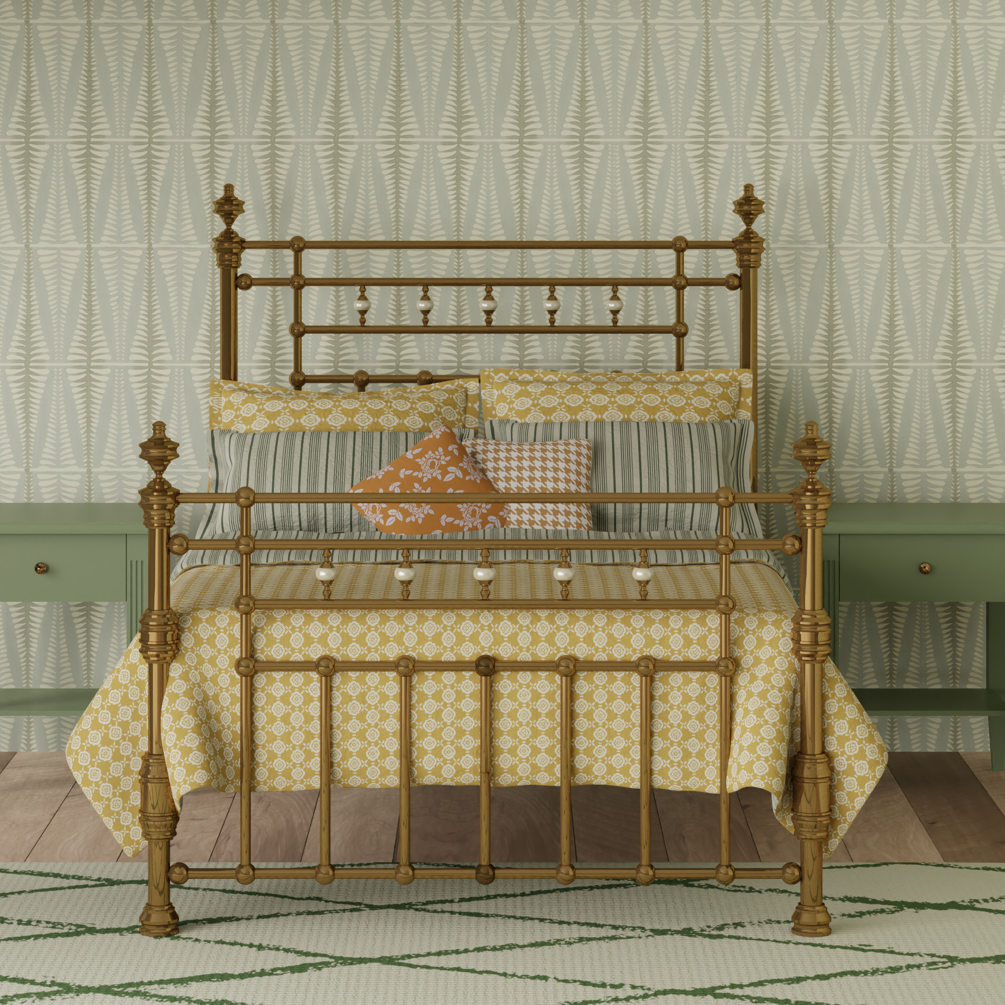 Boyne brass bed - Image Green Ochre