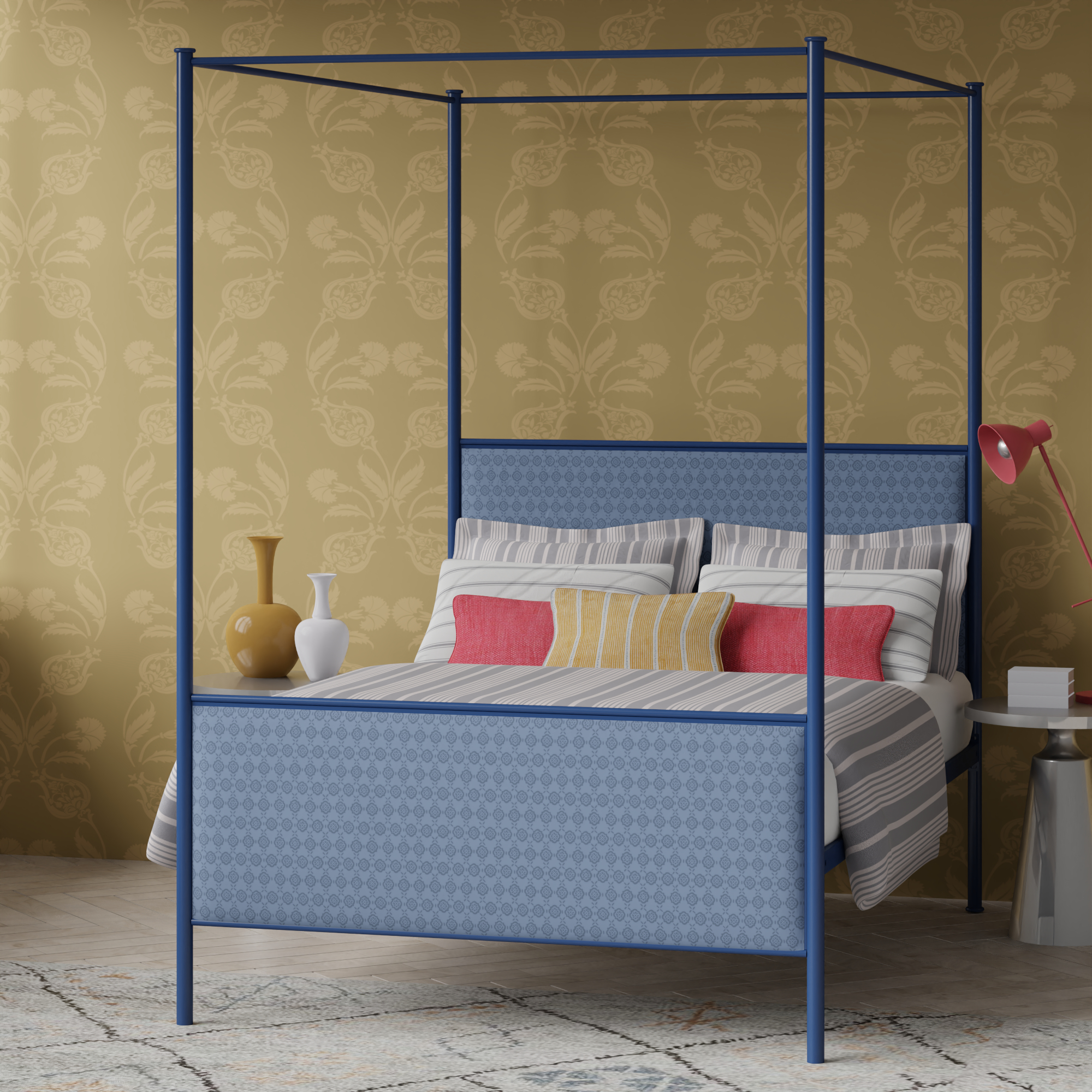 Reims metal bed - Image blue yellow 2
