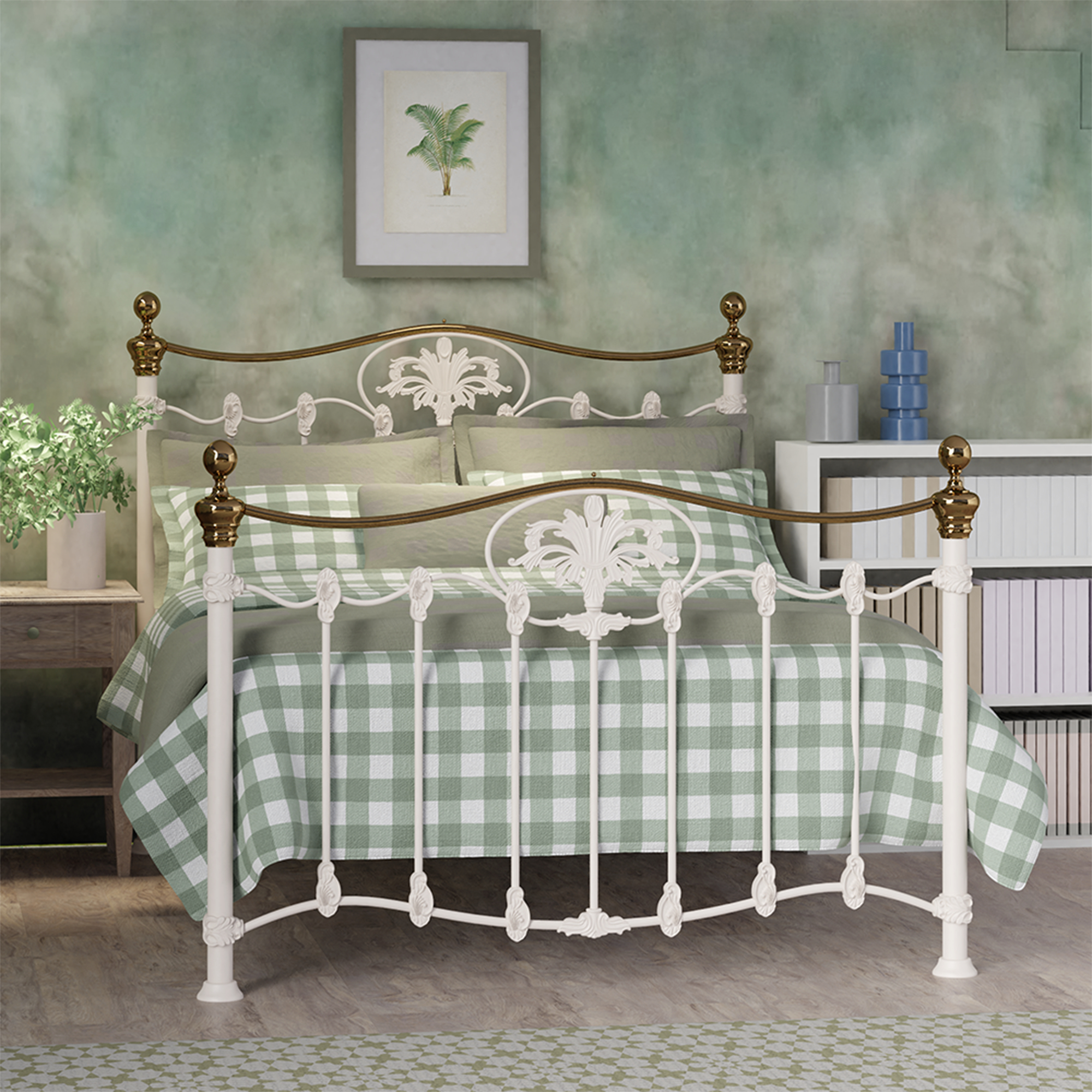 Camolin iron bed - Image green white