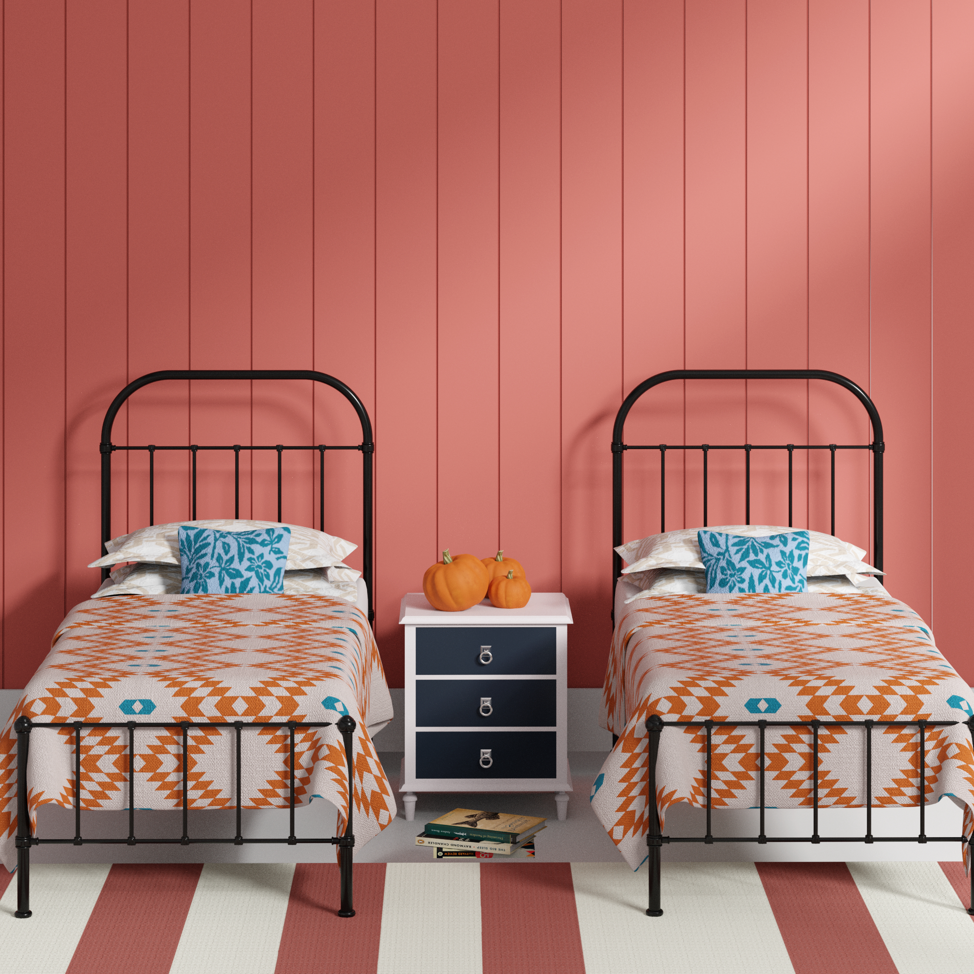 Solomon single iron bed - Image pink bedroom