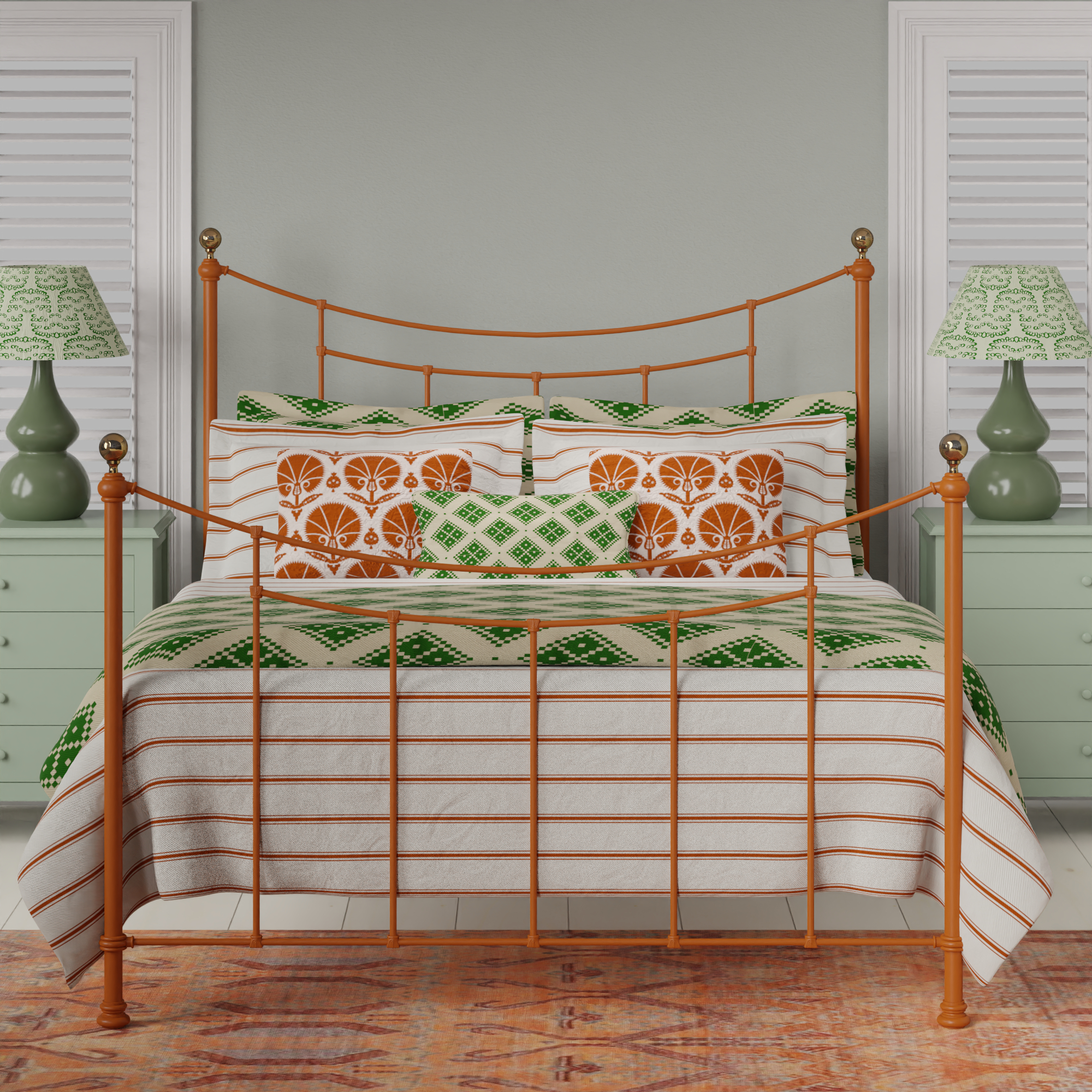 Virginia iron bed - Image orange green