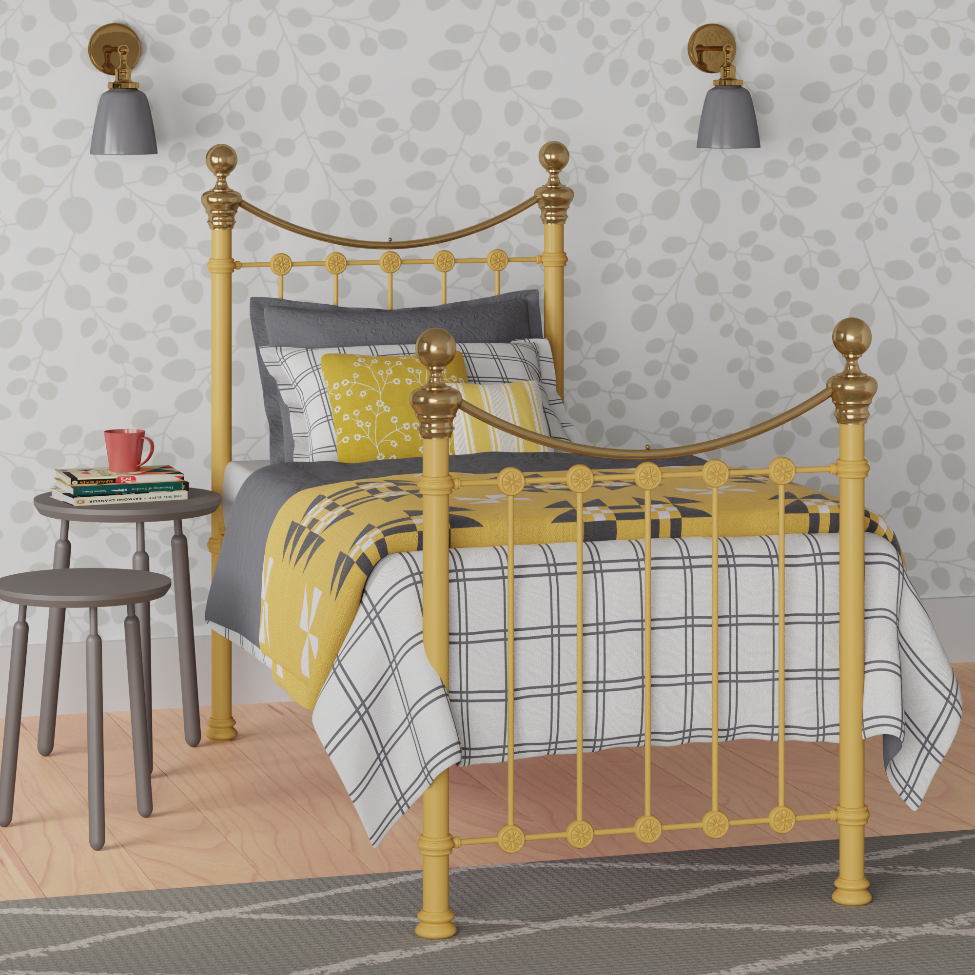 Selkirk iron bed in Yellow - Image yellow