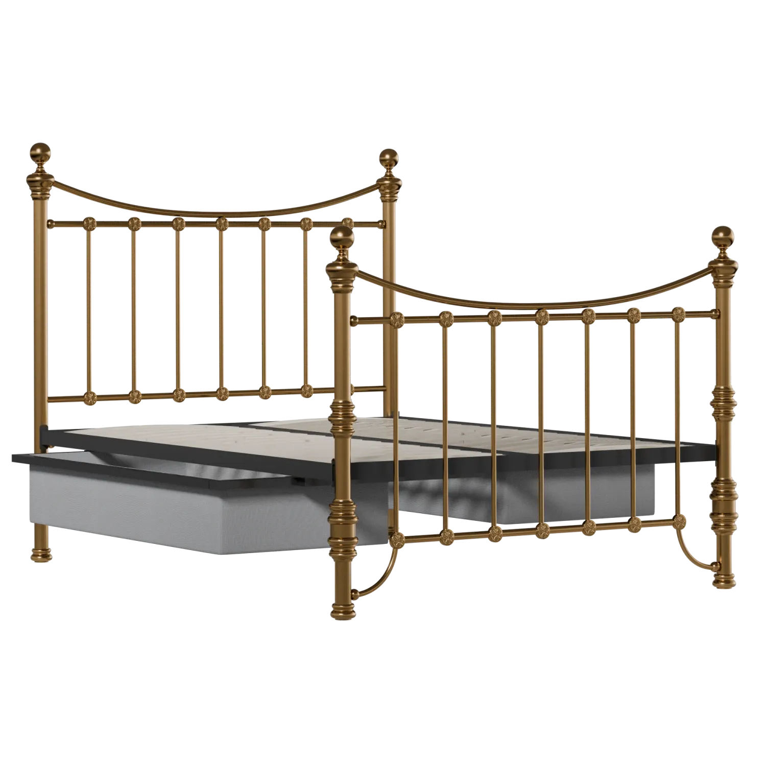 Arran brass bed with drawers