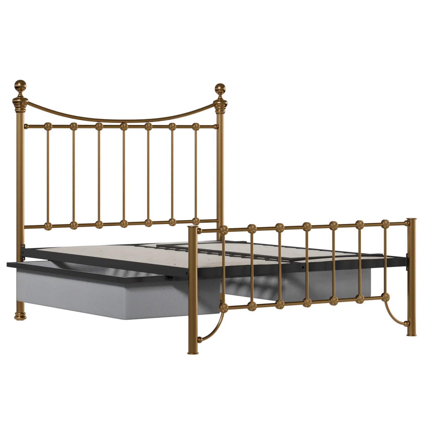 Arran Low Footend brass bed with drawers