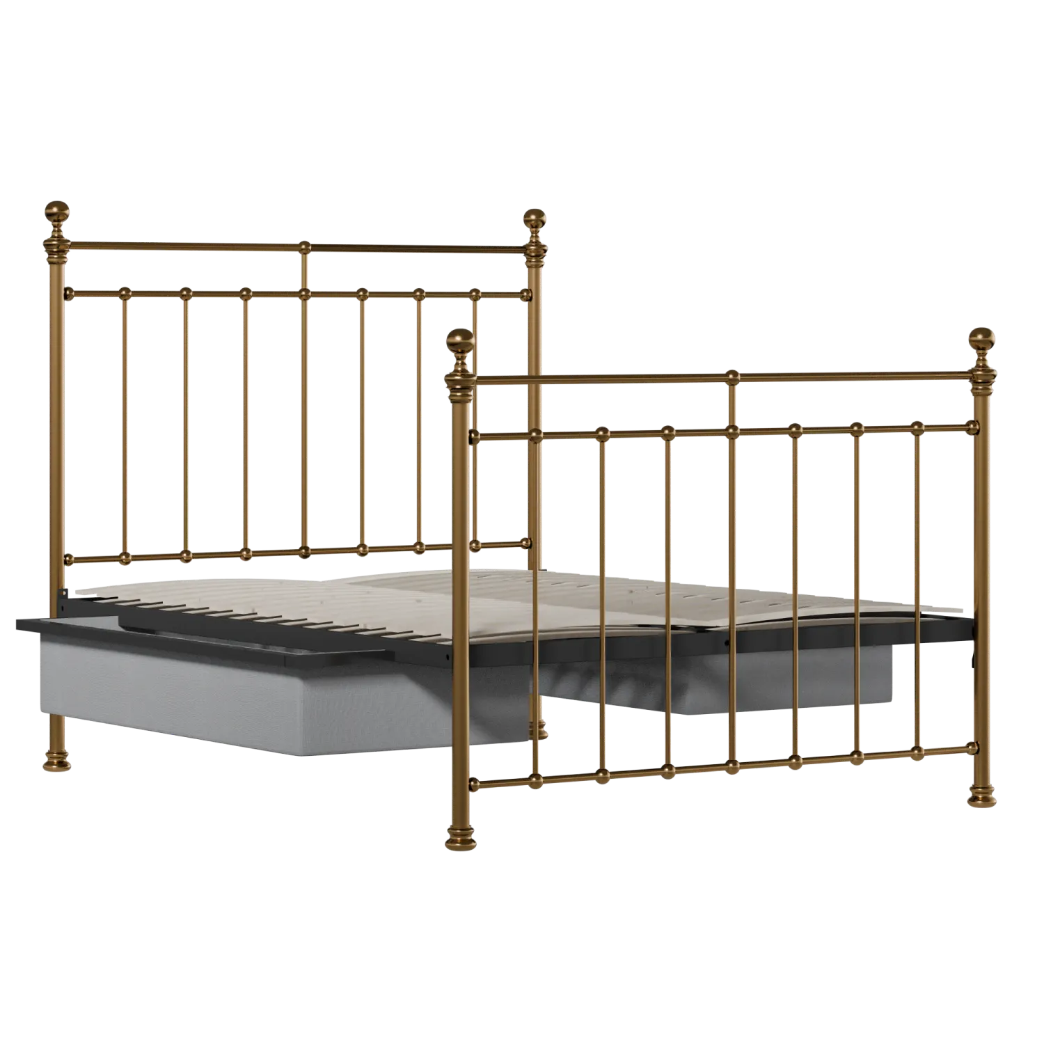Blyth brass bed with drawers