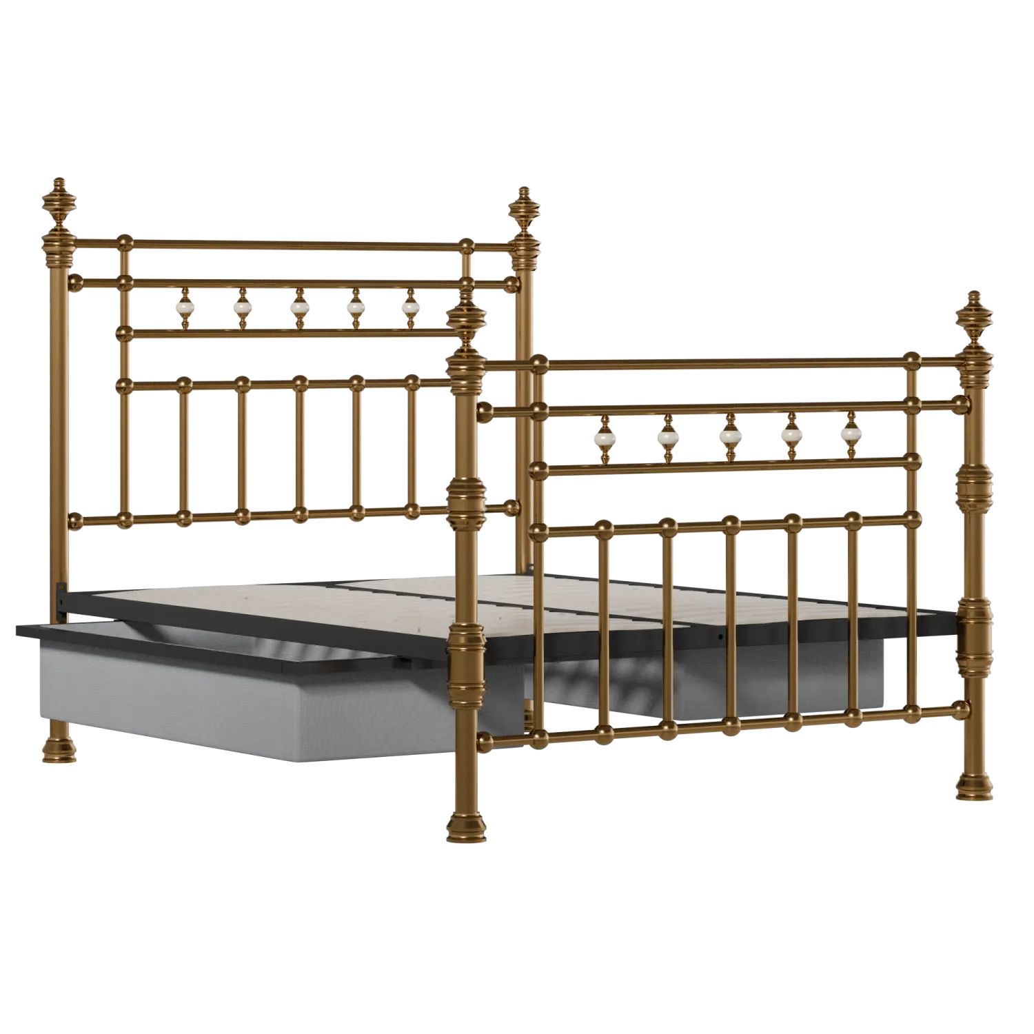 Boyne brass bed with drawers