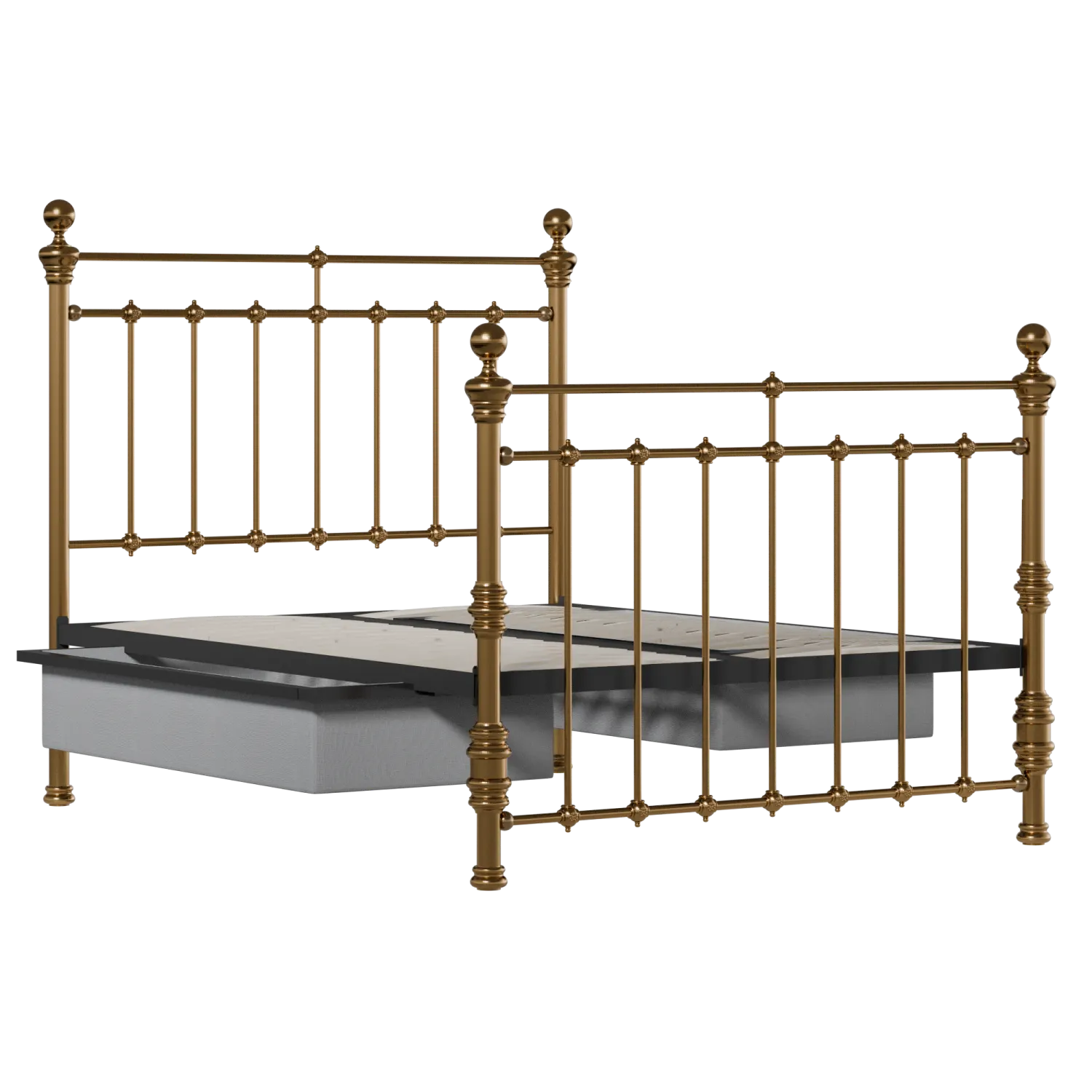 Waterford brass bed with drawers