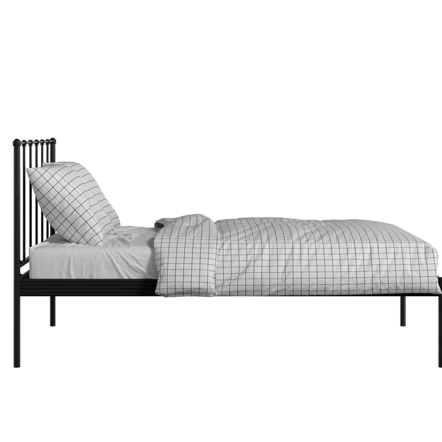 Alwyn iron/metal bed in black with Juno mattress
