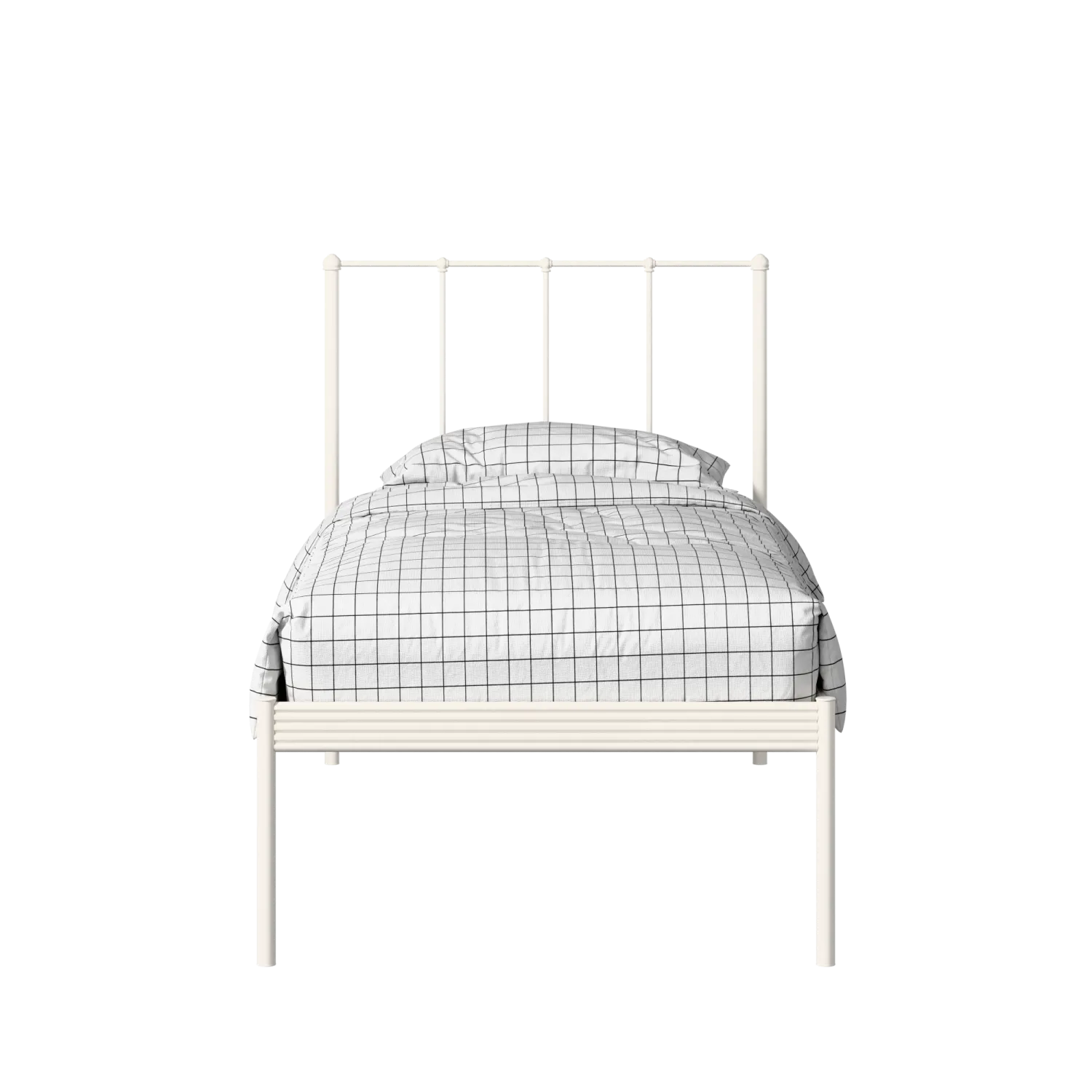 Alwyn iron/metal single bed in ivory