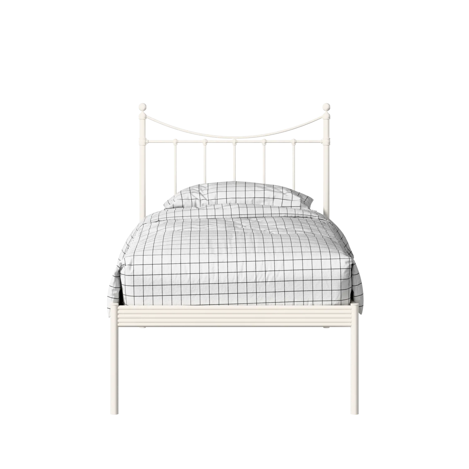 Camden cama individual de metal en crema