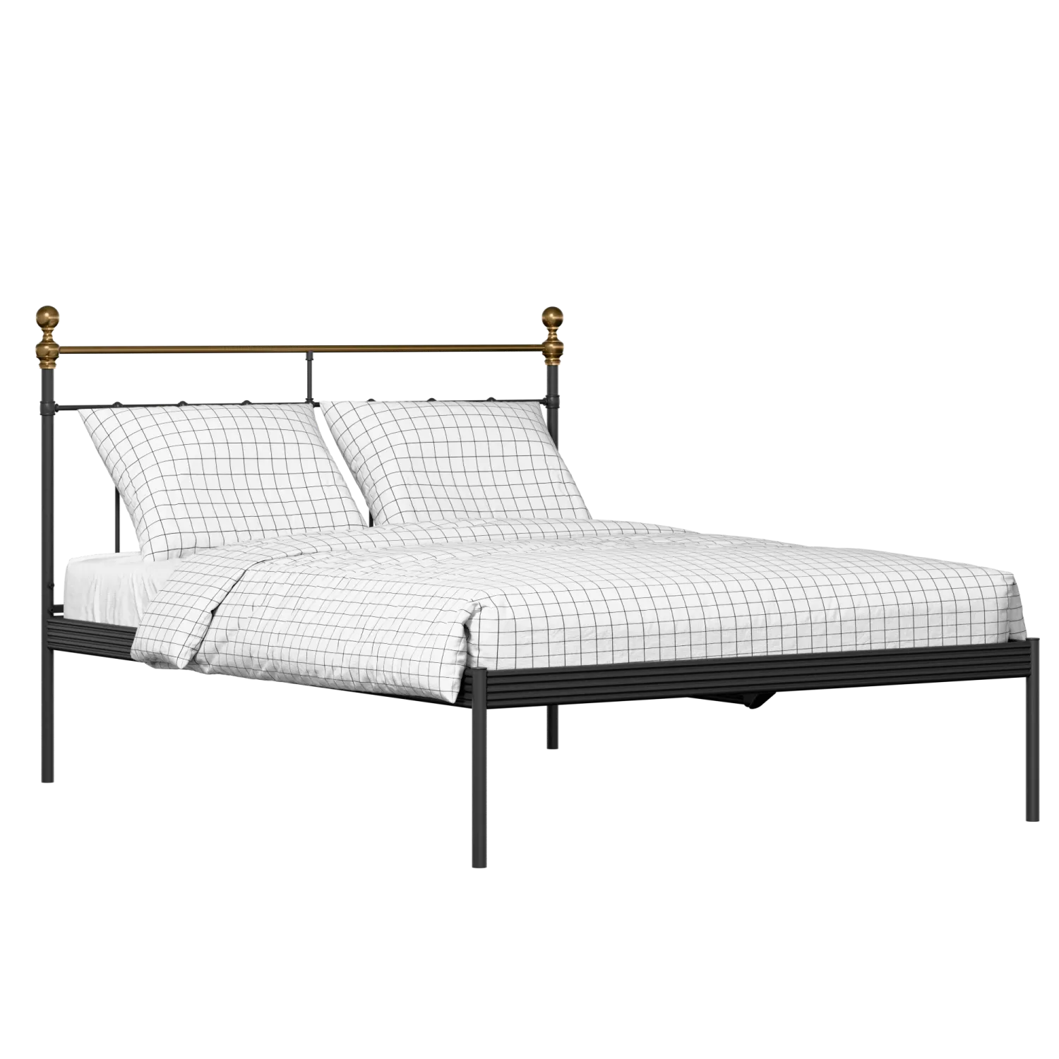 Iver iron/metal bed in black with Juno mattress