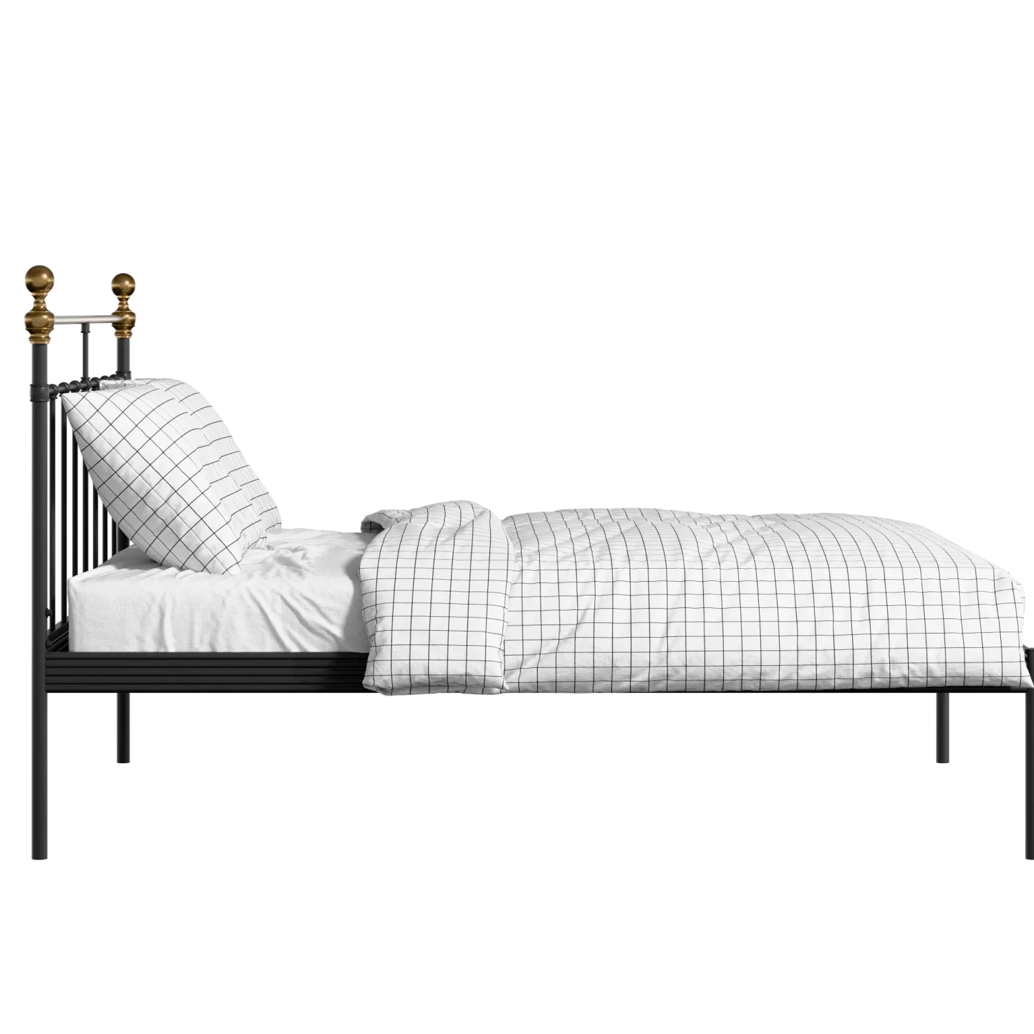 Iver iron/metal bed in black with Juno mattress