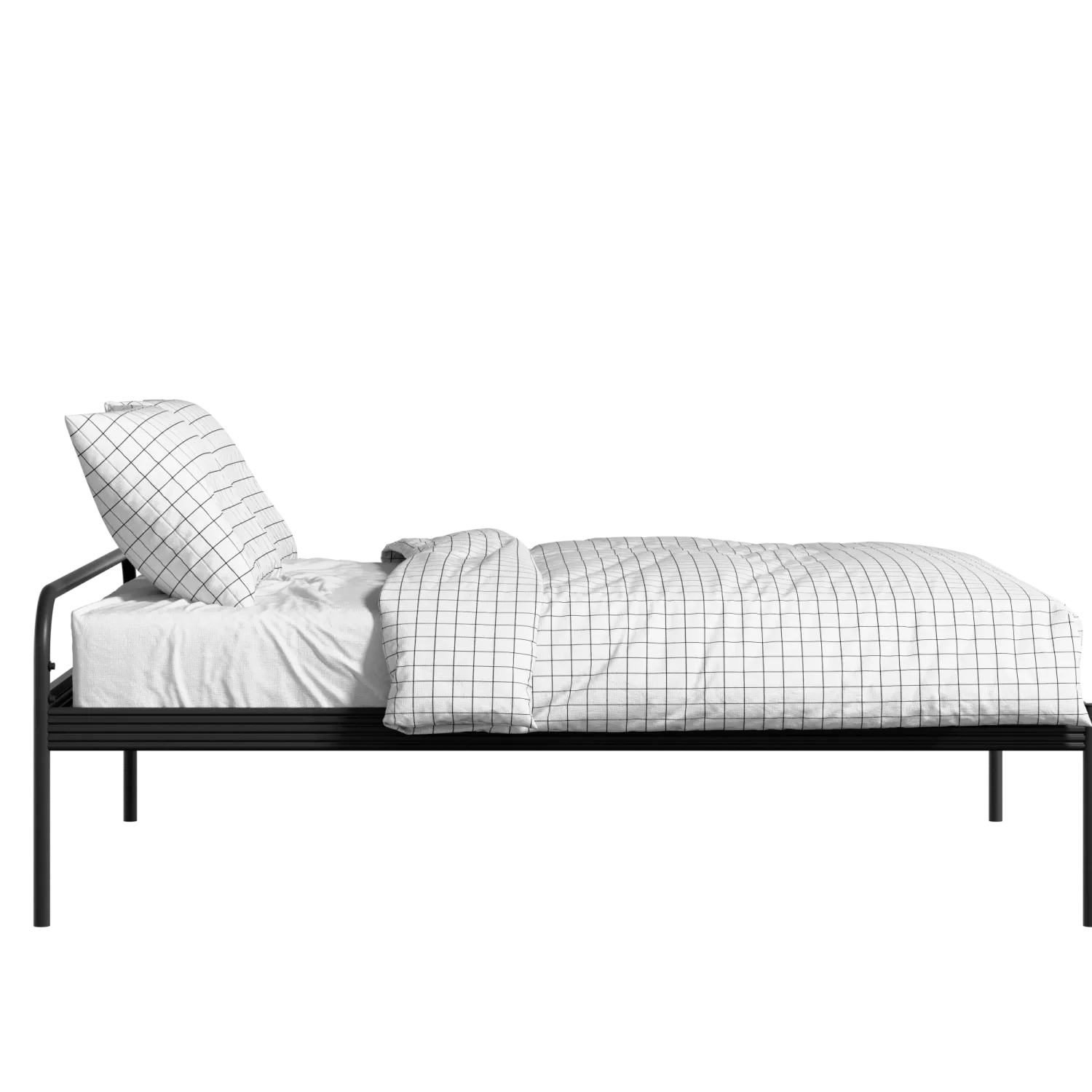 Kenton iron/metal bed in black with Juno mattress