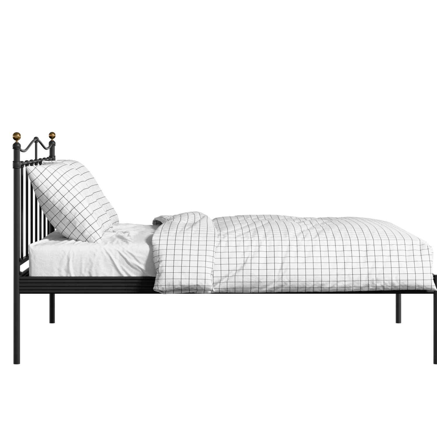 Lambeth iron/metal bed in black with Juno mattress