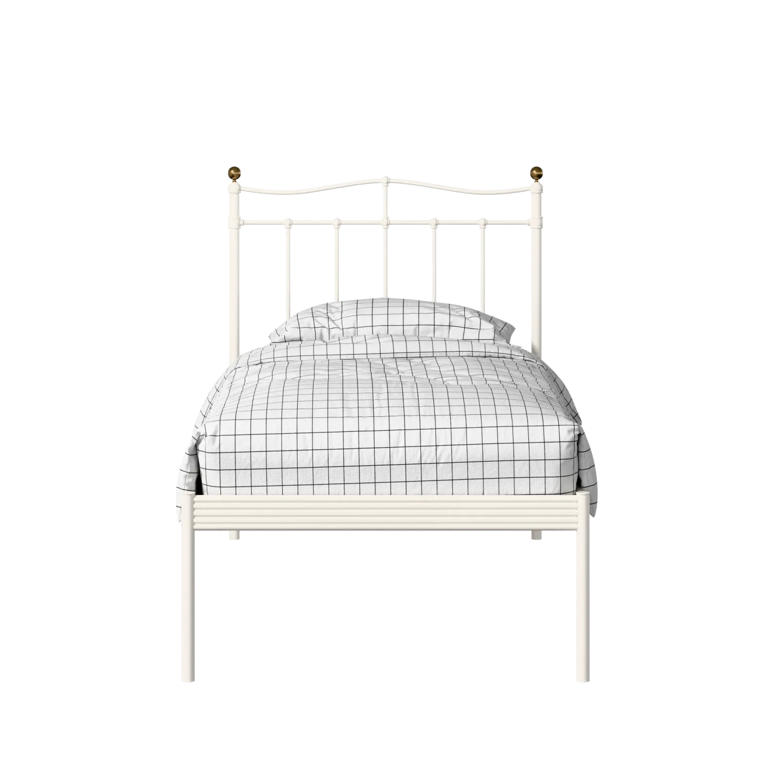 Lambeth iron/metal single bed in ivory