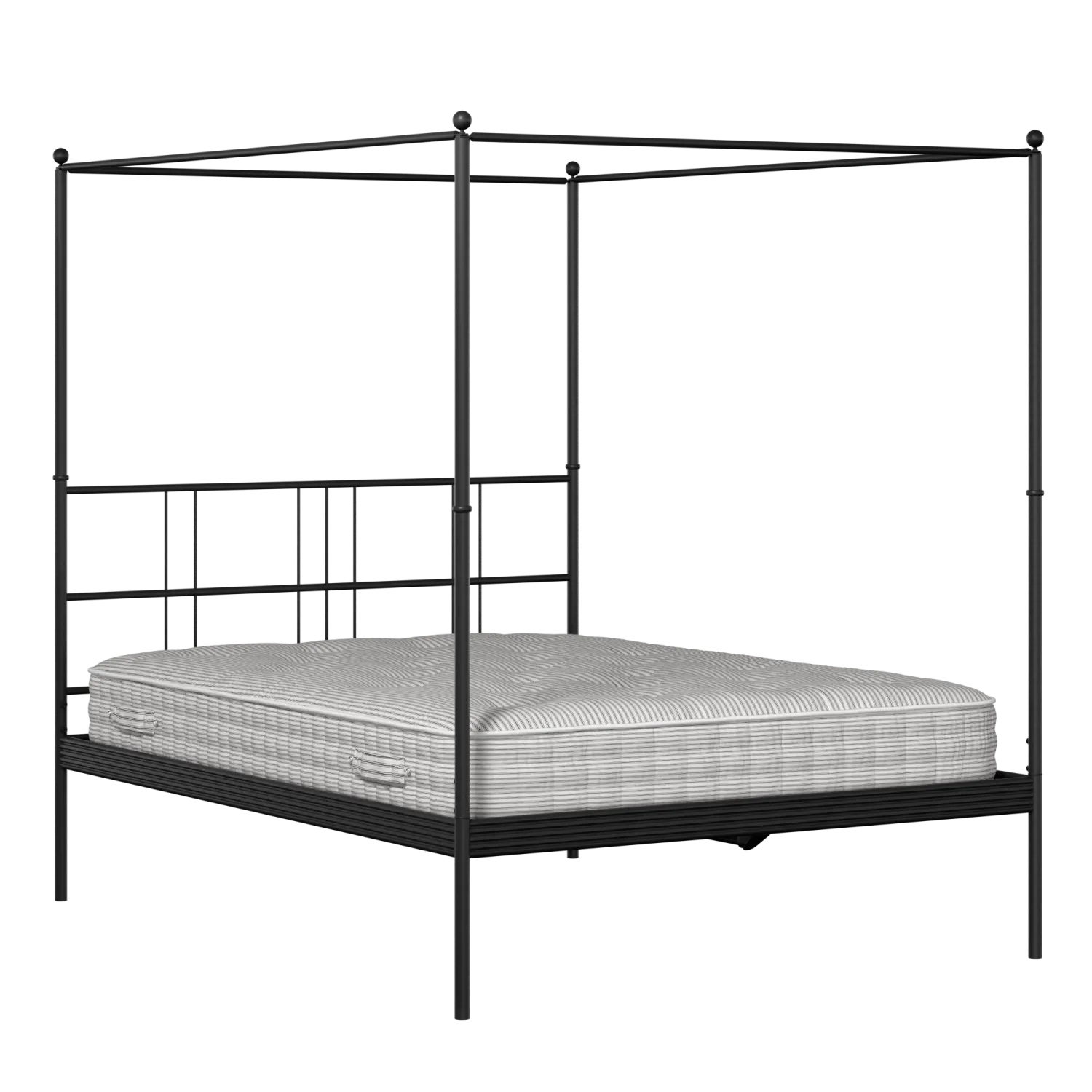 Perryn iron/metal bed in black with Juno mattress