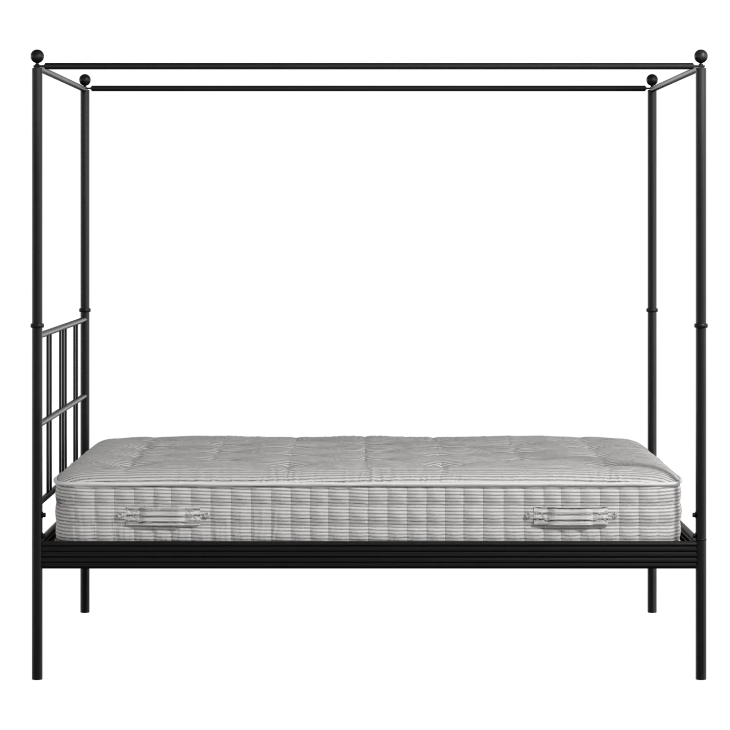 Perryn iron/metal bed in black with Juno mattress