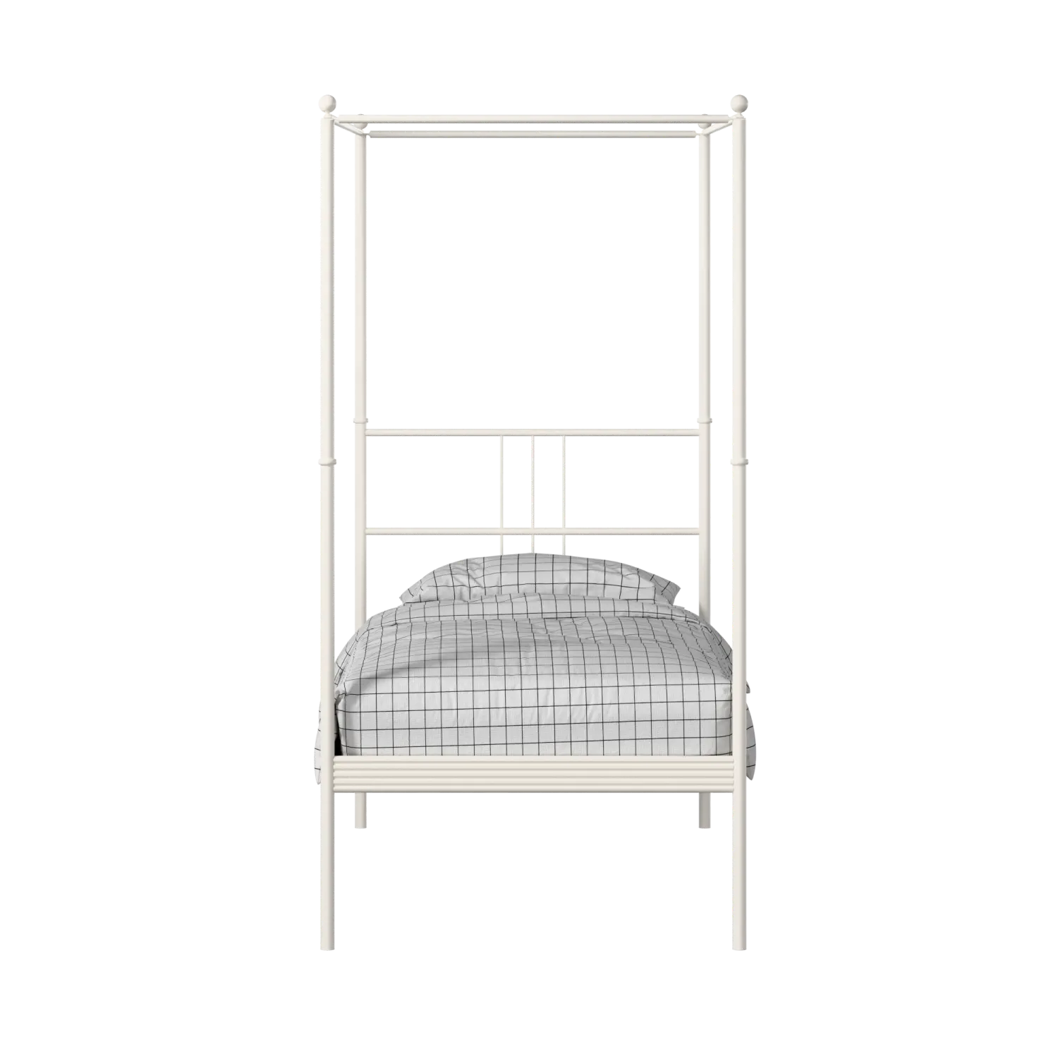 Perryn iron/metal single bed in ivory