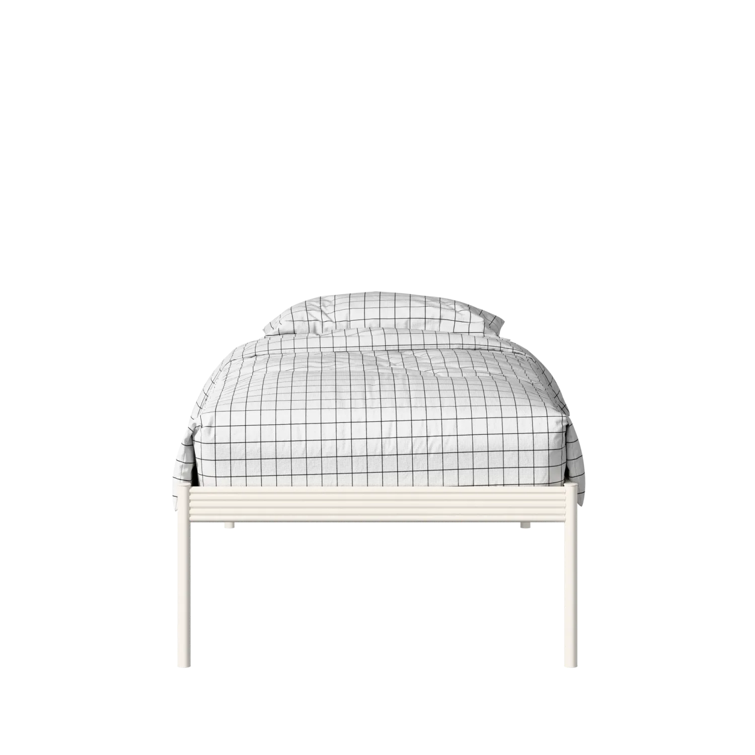 Pinner iron/metal single bed in ivory
