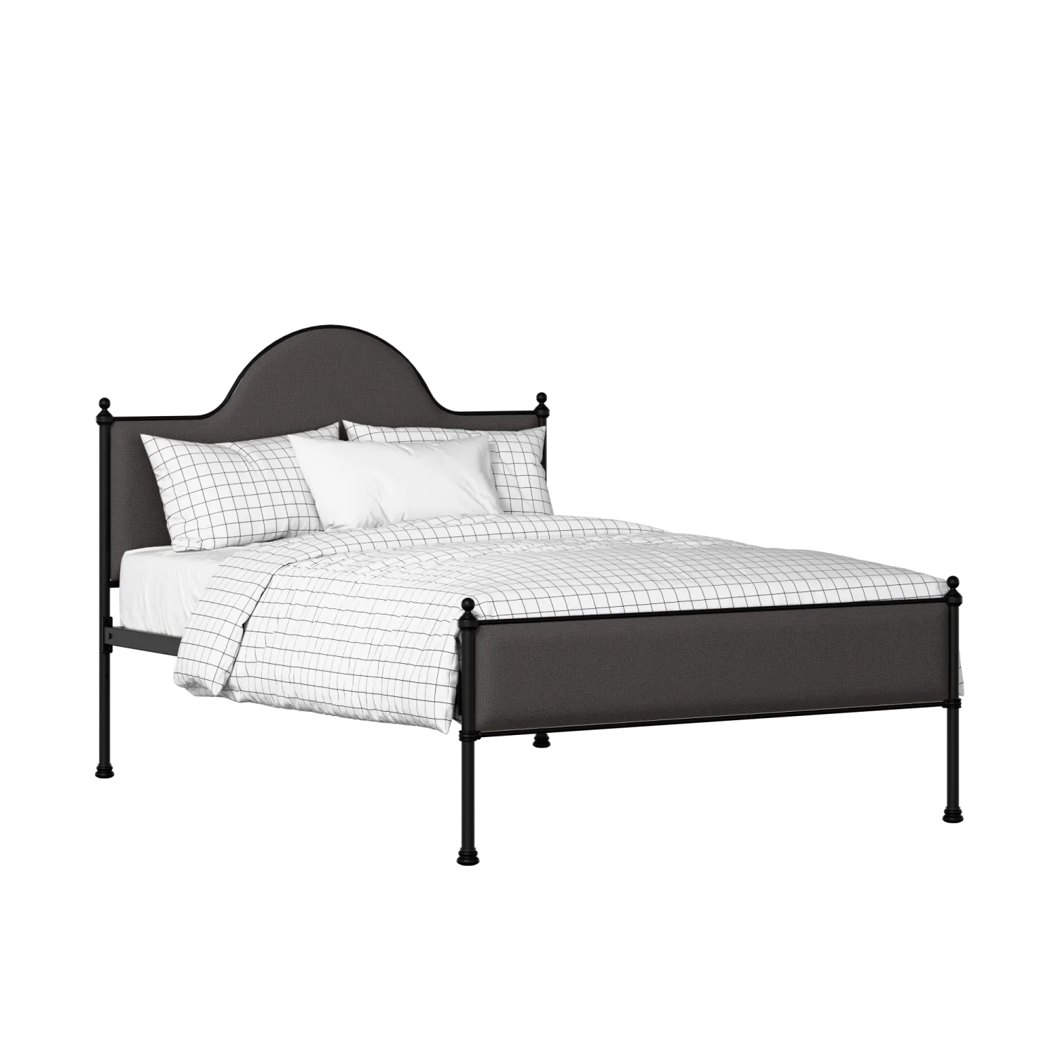 Albert Slim iron/metal upholstered bed in black with iron fabric